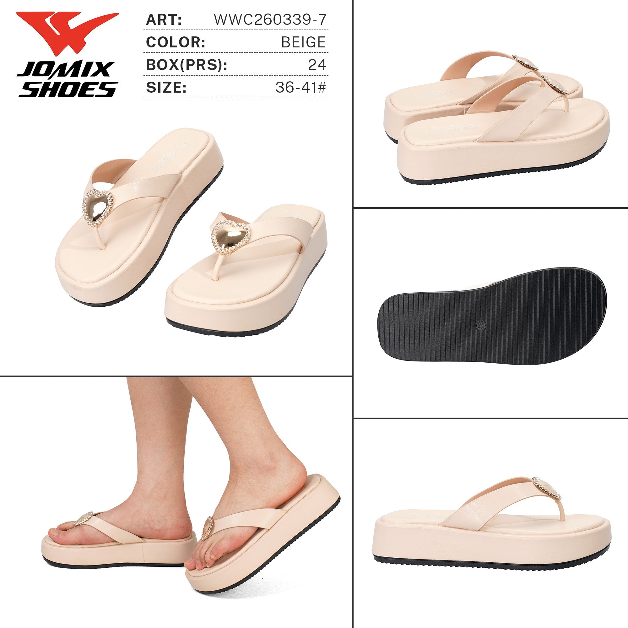 Ciabatte da Donna WWC260339 - 7 - Fornitura all'ingrosso di Ciabatte Donna da Jomix Shoes B2B