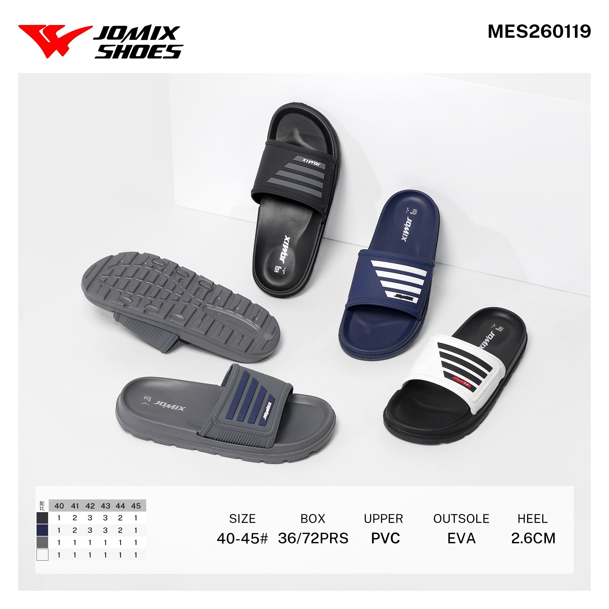 Ciabatte da Uomo MES260119 - 0 - Fornitura all'ingrosso di Ciabatte Uomo da Jomix Shoes B2B