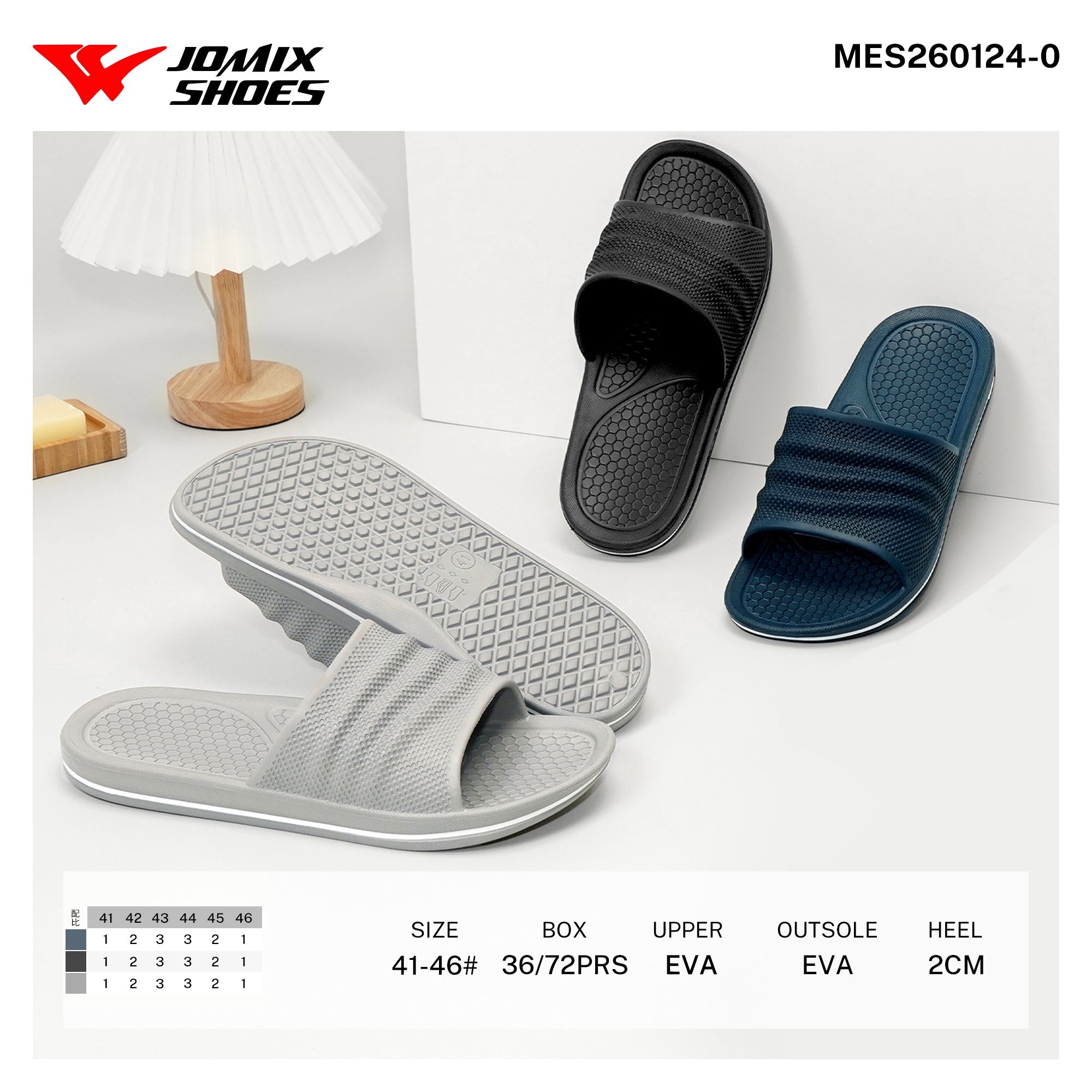 Ciabatte da Uomo MES260124-0 - Fornitura all'ingrosso di Ciabatte Uomo da Jomix Shoes B2B