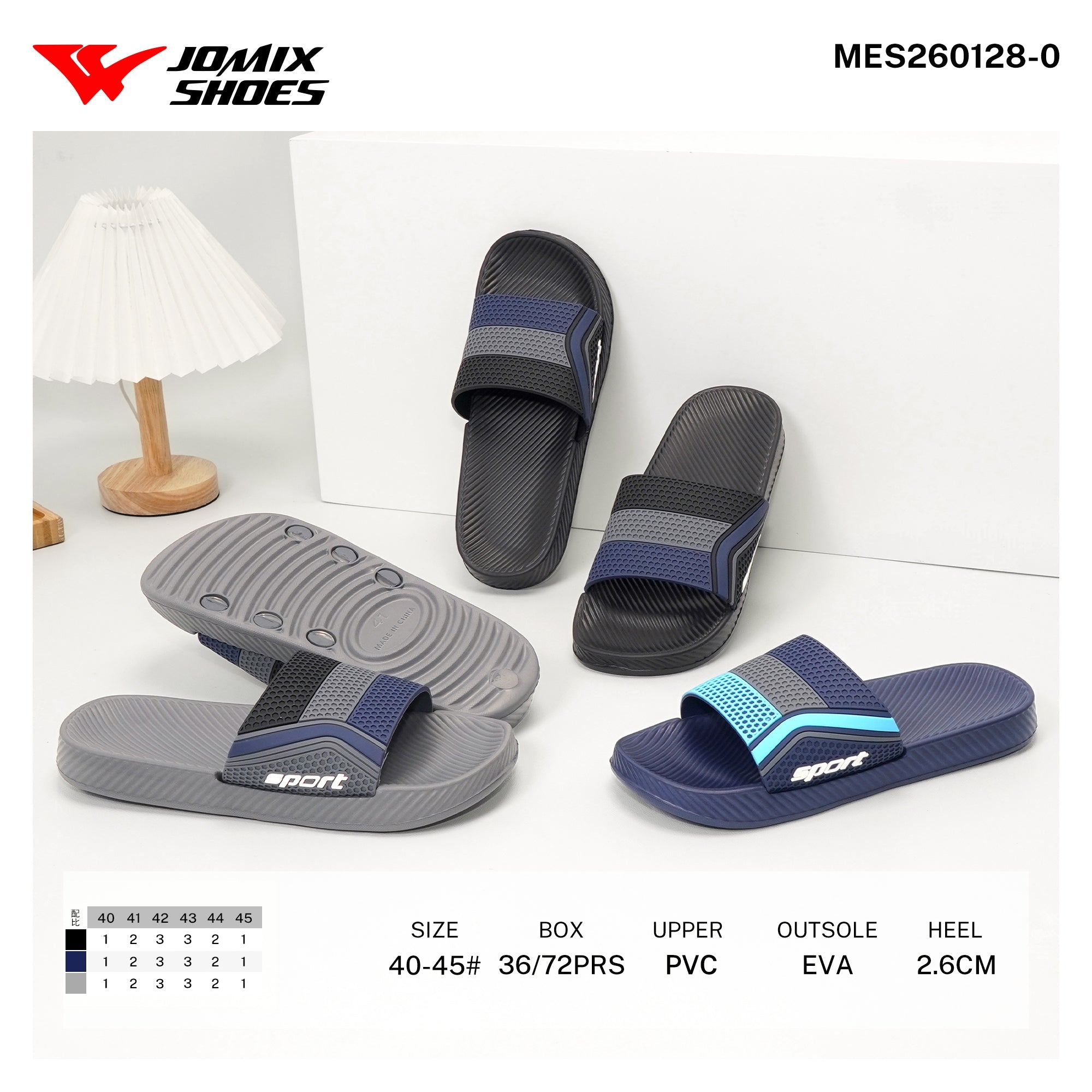 Ciabatte da Uomo MES260128 - 0 - Fornitura all'ingrosso di Ciabatte Uomo da Jomix Shoes B2B