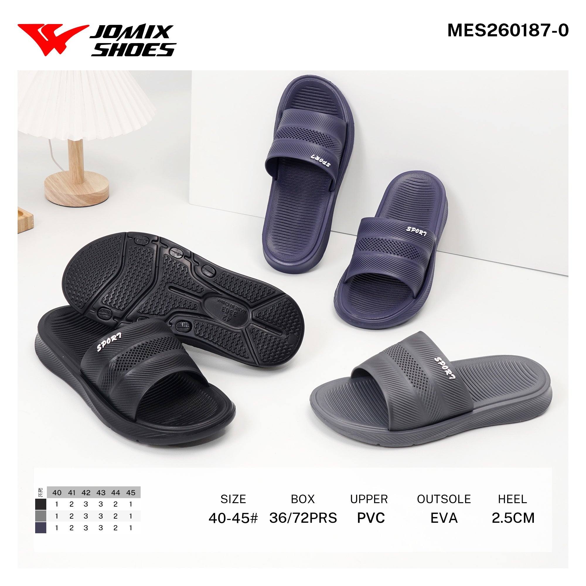 Ciabatte da Uomo MES260187 - 0 - Fornitura all'ingrosso di Ciabatte Uomo da Jomix Shoes B2B