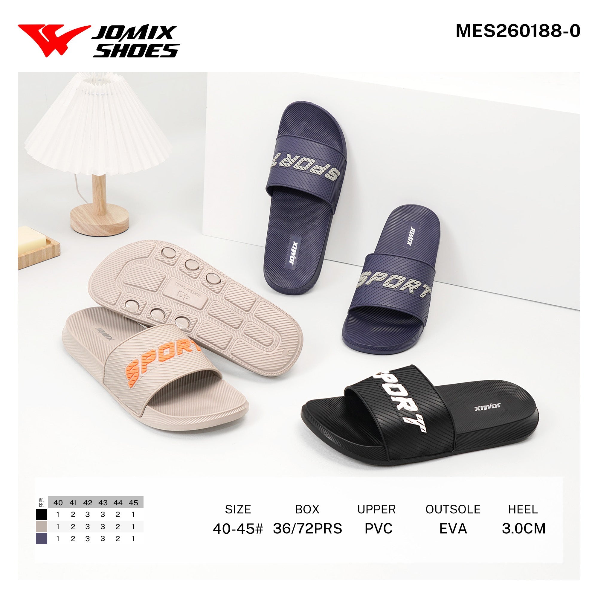 Ciabatte da Uomo MES260188 - 0 - Fornitura all'ingrosso di Ciabatte Uomo da Jomix Shoes B2B