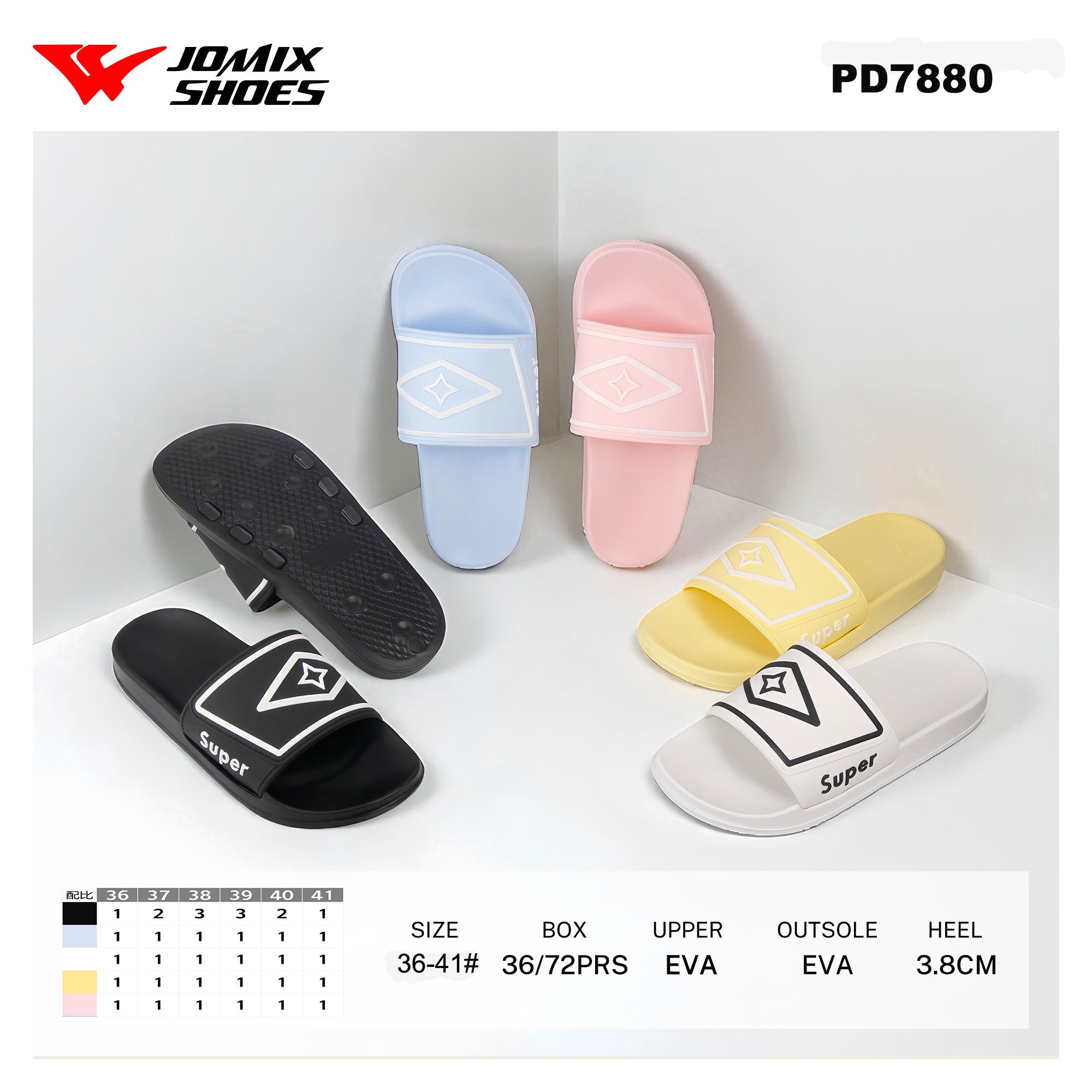 Ciabatte Donna Assortite 36-41 PD7880 - Fornitura all'ingrosso di Ciabatte Donna da Jomix Shoes B2B