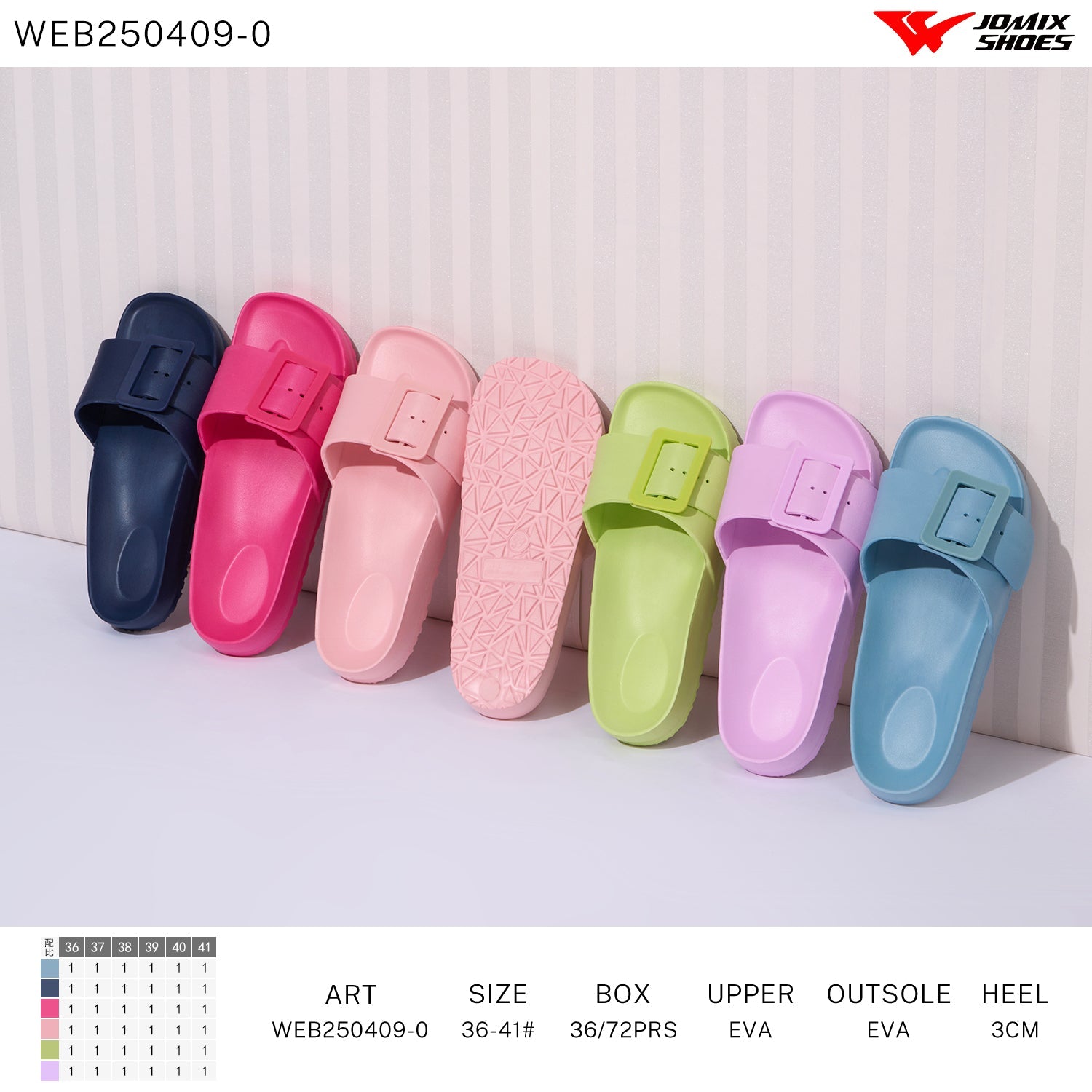 Ciabatte Donna Mix Colore Web250409 - 0 - Fornitura all'ingrosso di Ciabatte Donna da Jomix Shoes B2B