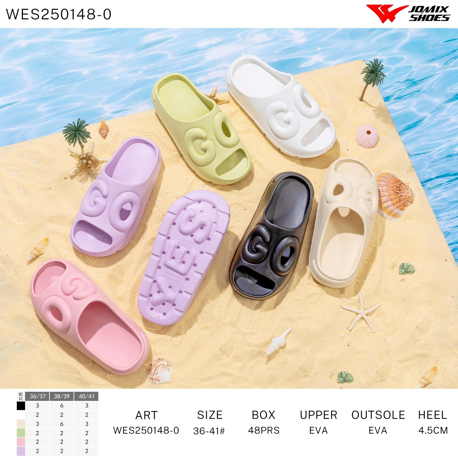 Ciabatte Donna Mix Colore Wes250148 - 0 - Fornitura all'ingrosso di Ciabatte Donna da Jomix Shoes B2B
