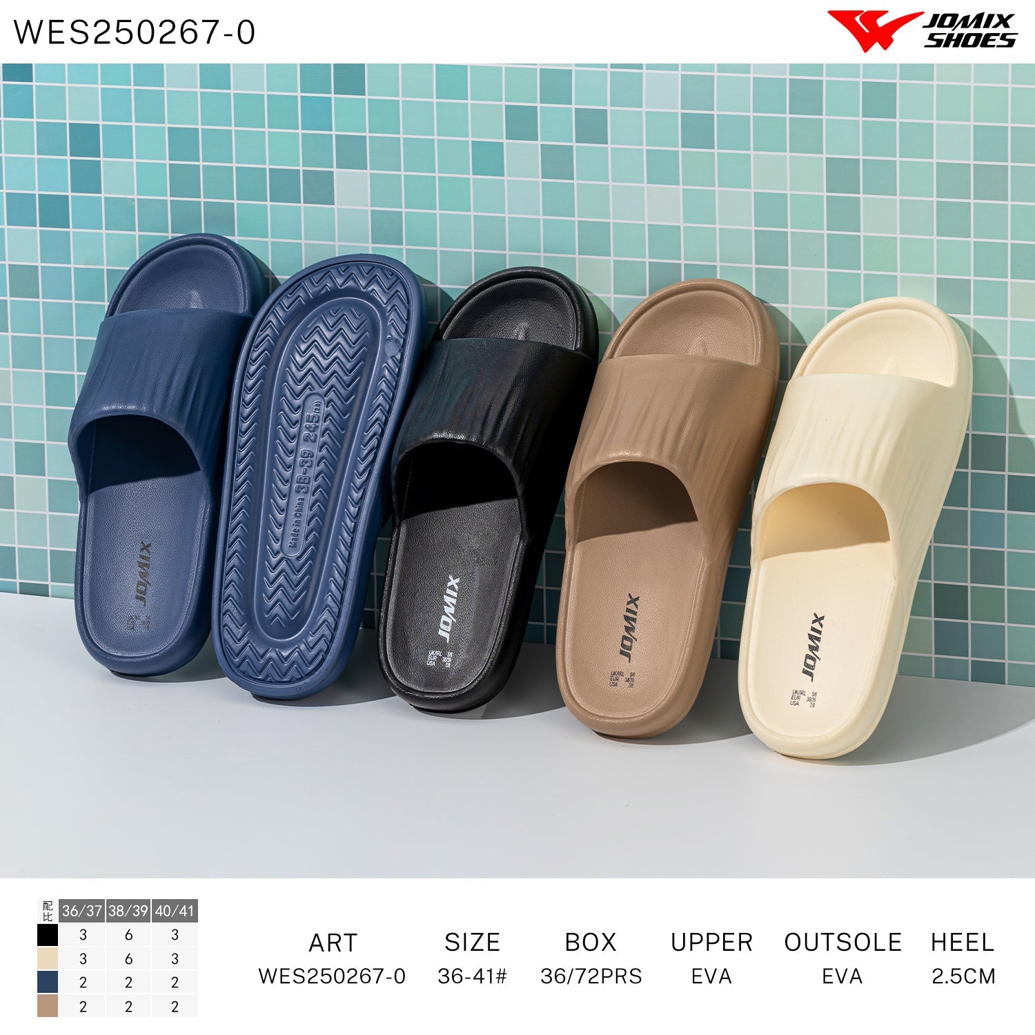 Ciabatte Donna Mix Colore Wes250267 - 0 - Fornitura all'ingrosso di Ciabatte Donna da Jomix Shoes B2B