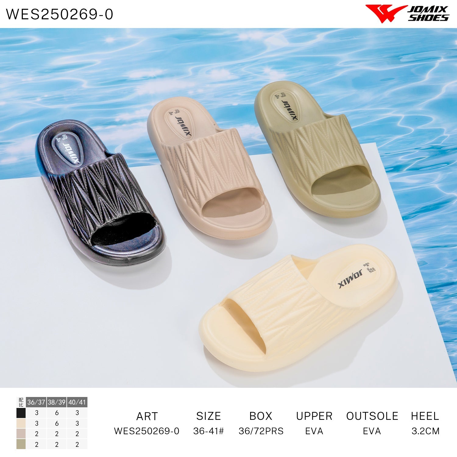 Ciabatte Donna Mix Colore Wes250269 - 0 - Fornitura all'ingrosso di Ciabatte Donna da Jomix Shoes B2B