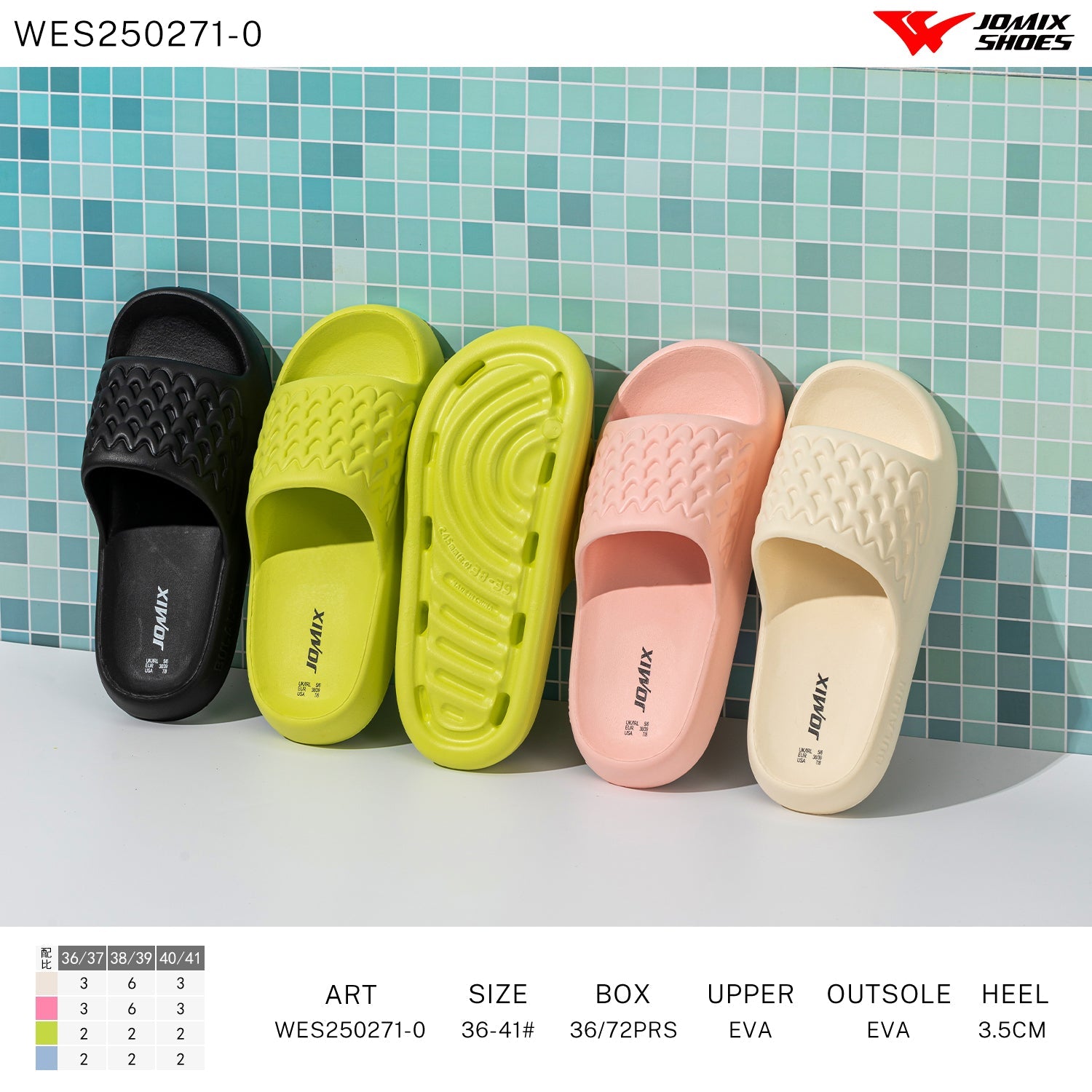 Ciabatte Donna Mix Colore Wes250271 - 0 - Fornitura all'ingrosso di Ciabatte Donna da Jomix Shoes B2B