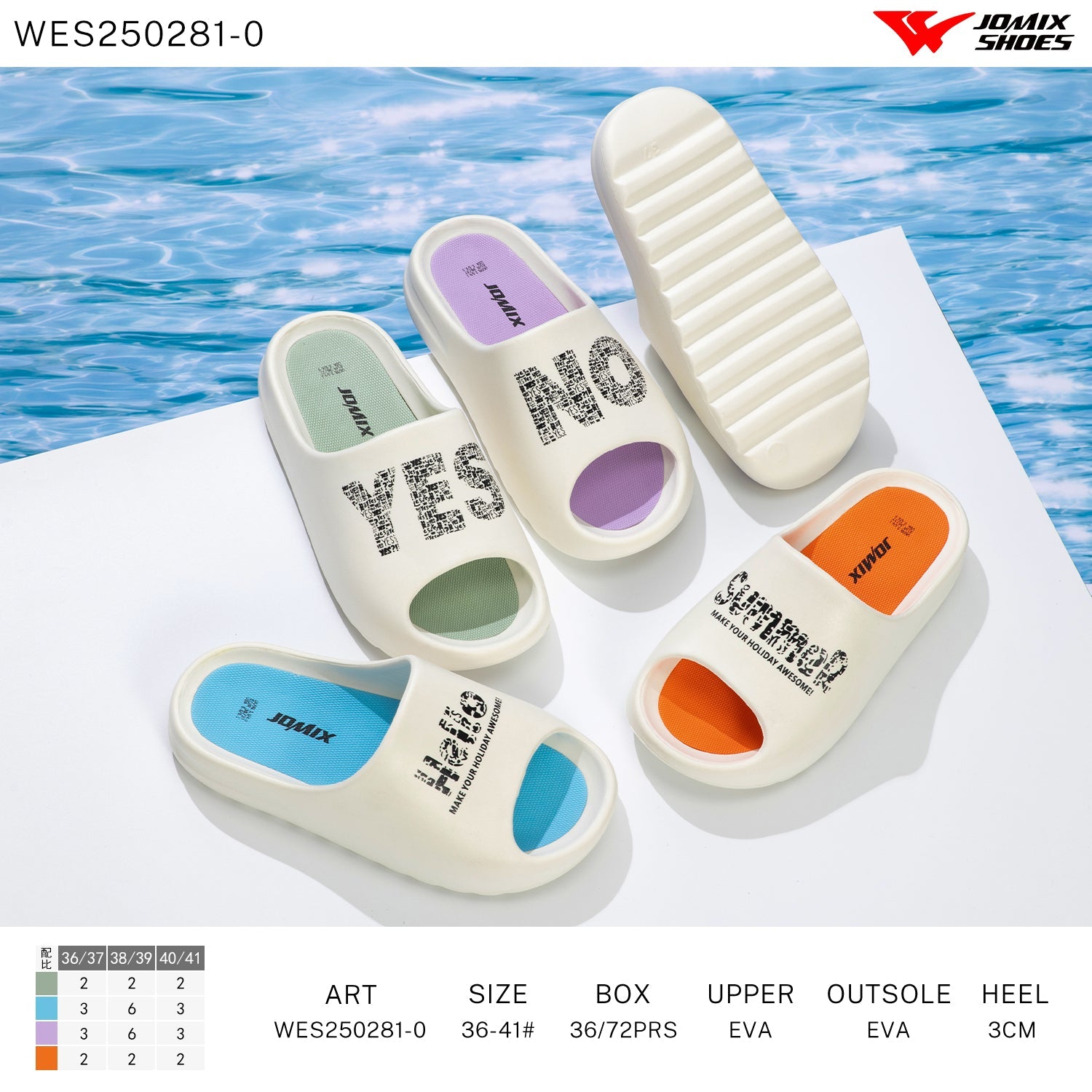 Ciabatte Donna Mix Colore Wes250281 - 0 - Fornitura all'ingrosso di Ciabatte Donna da Jomix Shoes B2B