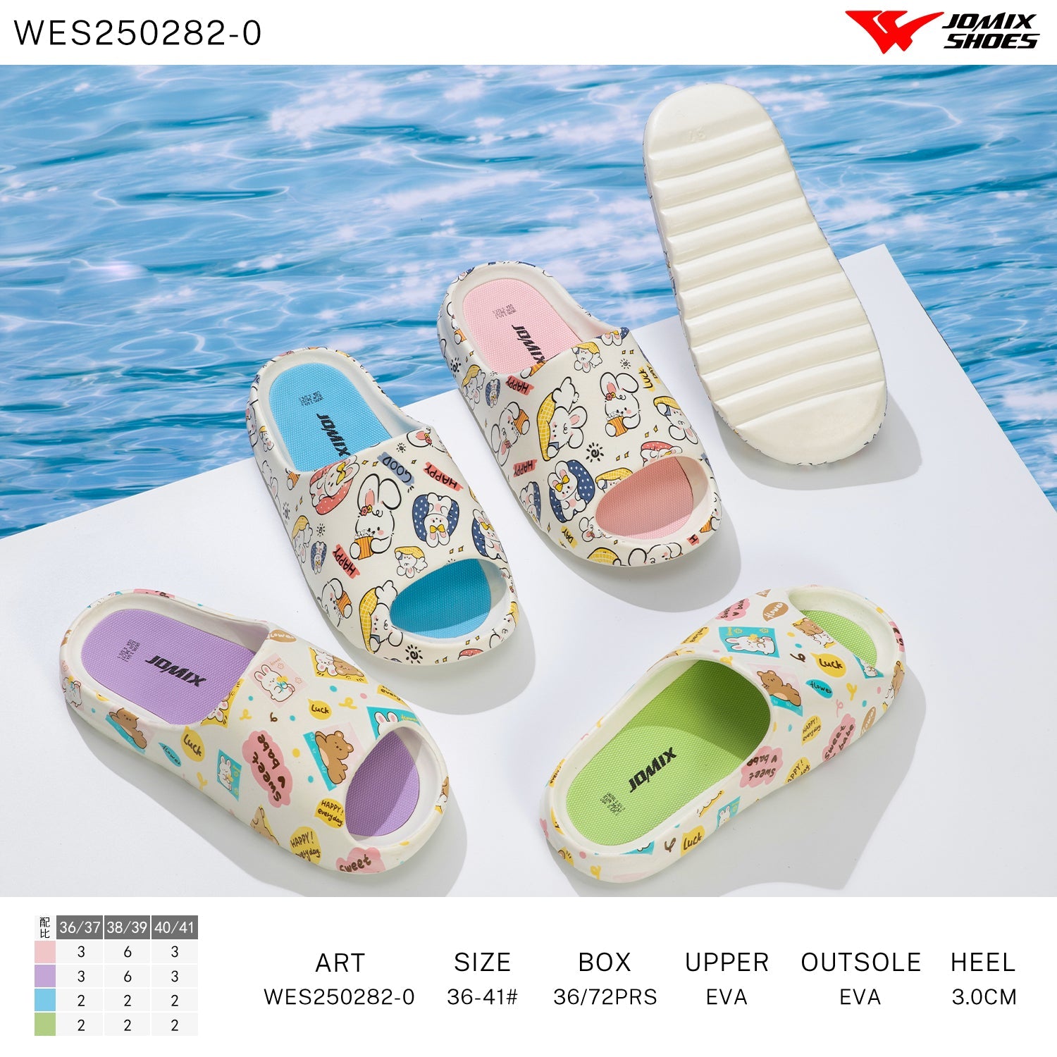 Ciabatte Donna Mix Colore Wes250282 - 0 - Fornitura all'ingrosso di Ciabatte Donna da Jomix Shoes B2B