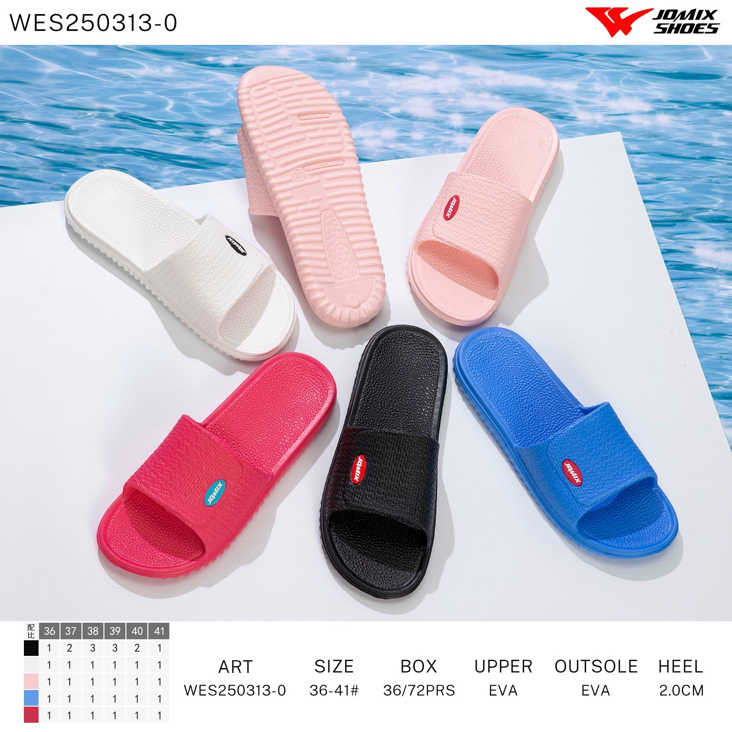 Ciabatte Donna Mix Colore Wes250313 - 0 - Fornitura all'ingrosso di Ciabatte Donna da Jomix Shoes B2B