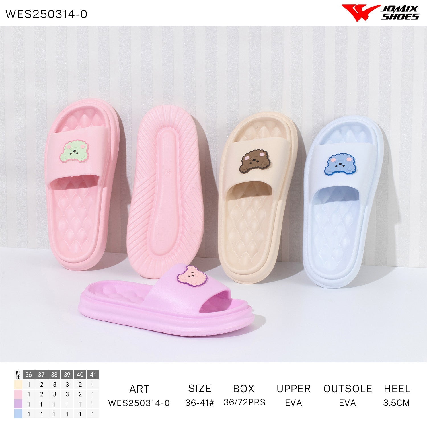 Ciabatte Donna Mix Colore Wes250314 - 0 - Fornitura all'ingrosso di Ciabatte Donna da Jomix Shoes B2B