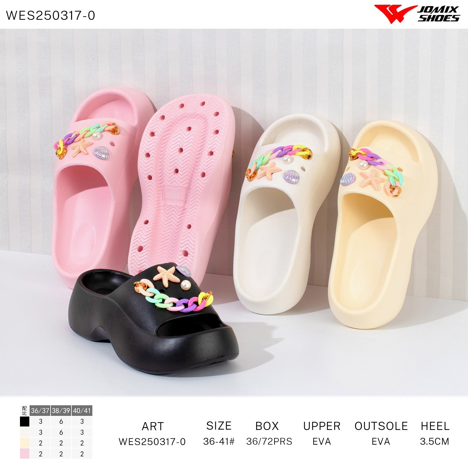 Ciabatte Donna Mix Colore Wes250317 - 0 - Fornitura all'ingrosso di Ciabatte Donna da Jomix Shoes B2B