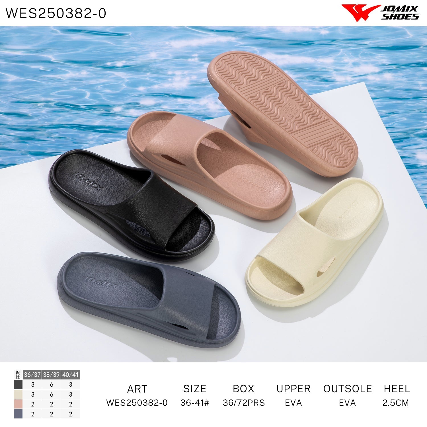 Ciabatte Donna Mix Colore Wes250382 - 0 - Fornitura all'ingrosso di Ciabatte Donna da Jomix Shoes B2B