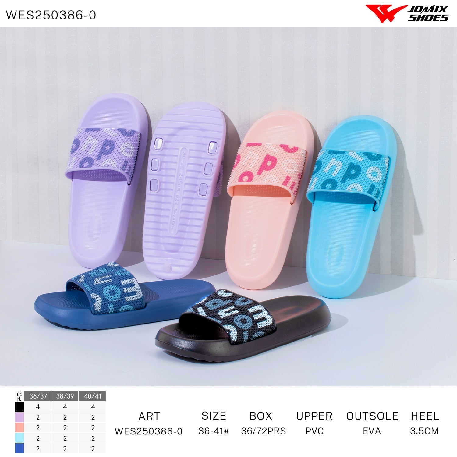 Ciabatte Donna Mix Colore Wes250386 - 0 - Fornitura all'ingrosso di Ciabatte Donna da Jomix Shoes B2B