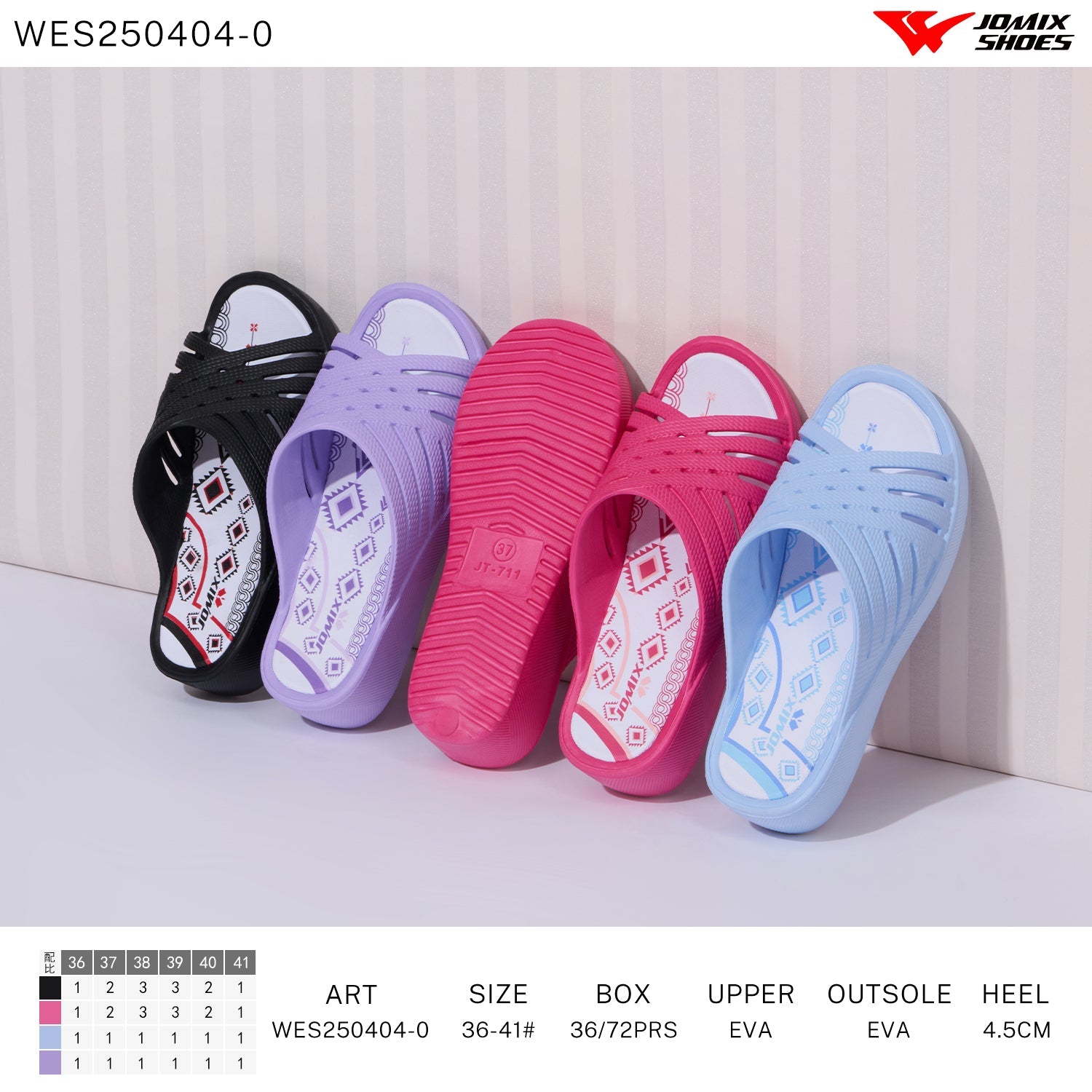 Ciabatte Donna Mix Colore Wes250404 - 0 - Fornitura all'ingrosso di Ciabatte Donna da Jomix Shoes B2B