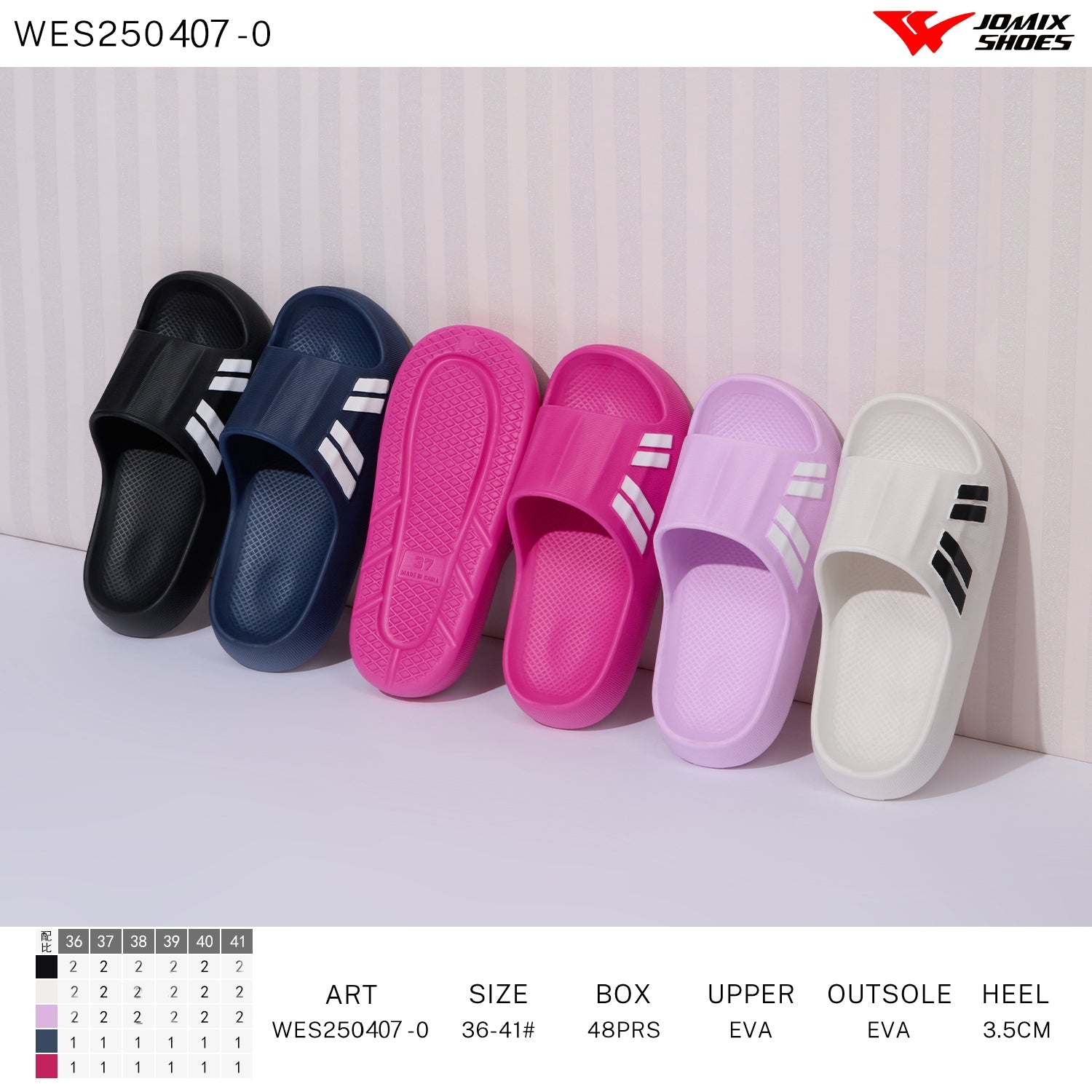 Ciabatte Donna Mix Colore Wes250407 - 0 - Fornitura all'ingrosso di Ciabatte Donna da Jomix Shoes B2B