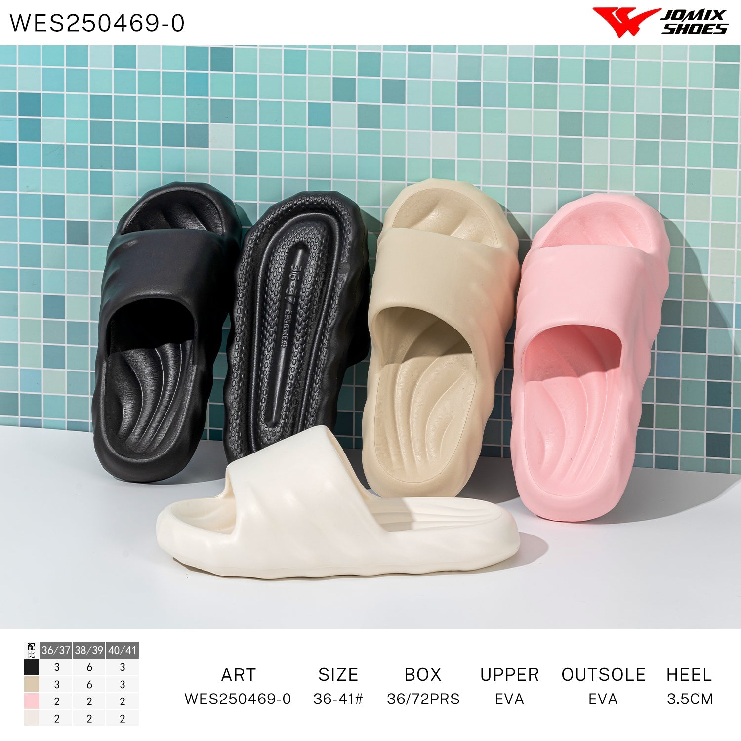 Ciabatte Donna Mix Colore Wes250469 - 0 - Fornitura all'ingrosso di Ciabatte Donna da Jomix Shoes B2B