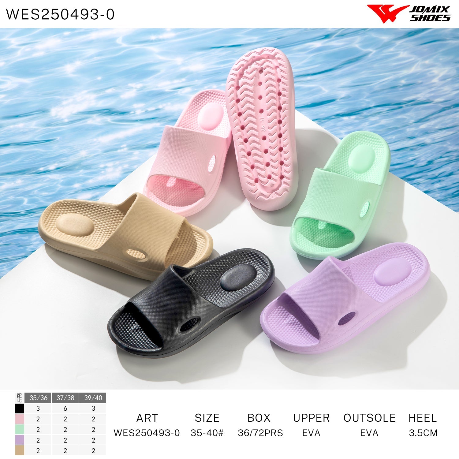 Ciabatte Donna Mix Colore Wes250493 - 0 - Fornitura all'ingrosso di Ciabatte Donna da Jomix Shoes B2B