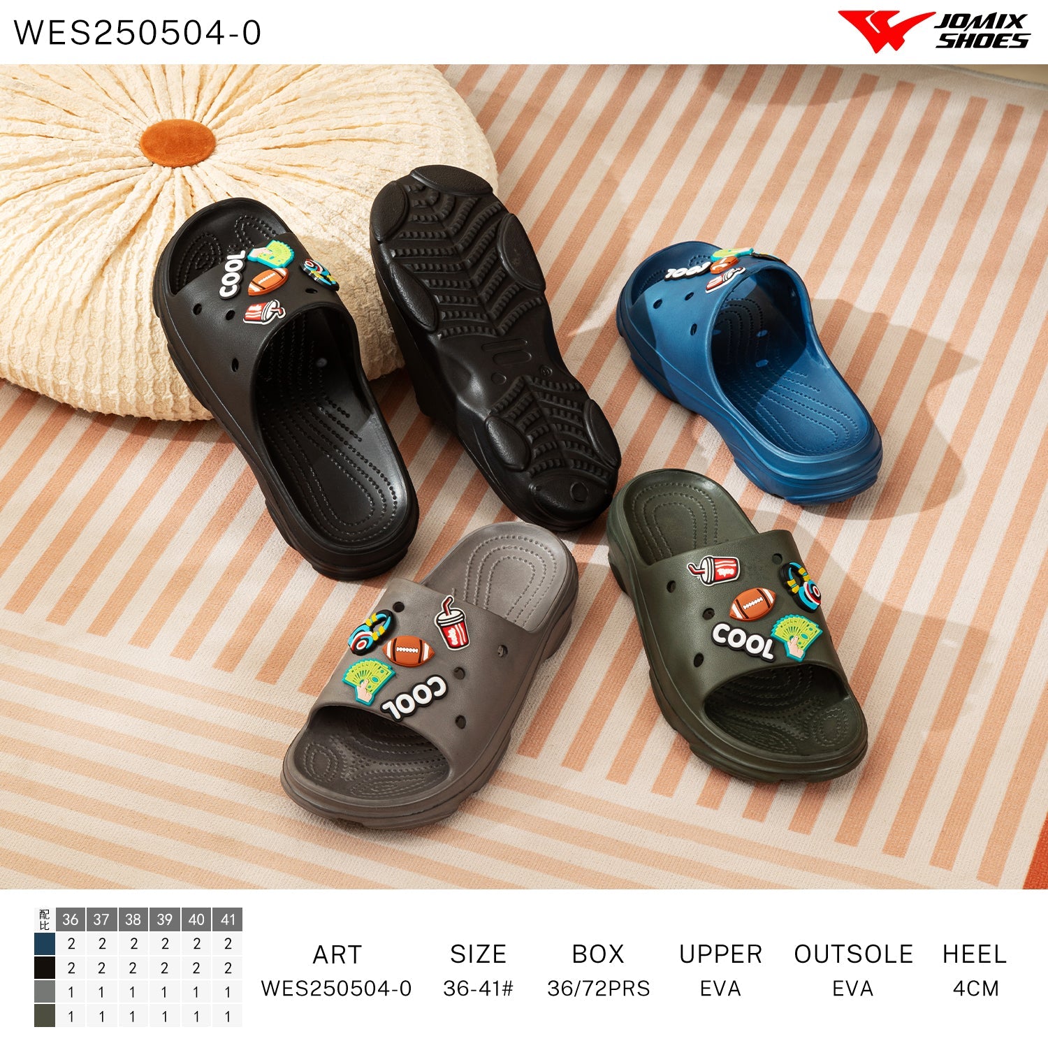 Ciabatte Donna Mix Colore Wes250504 - 0 - Fornitura all'ingrosso di Ciabatte Donna da Jomix Shoes B2B