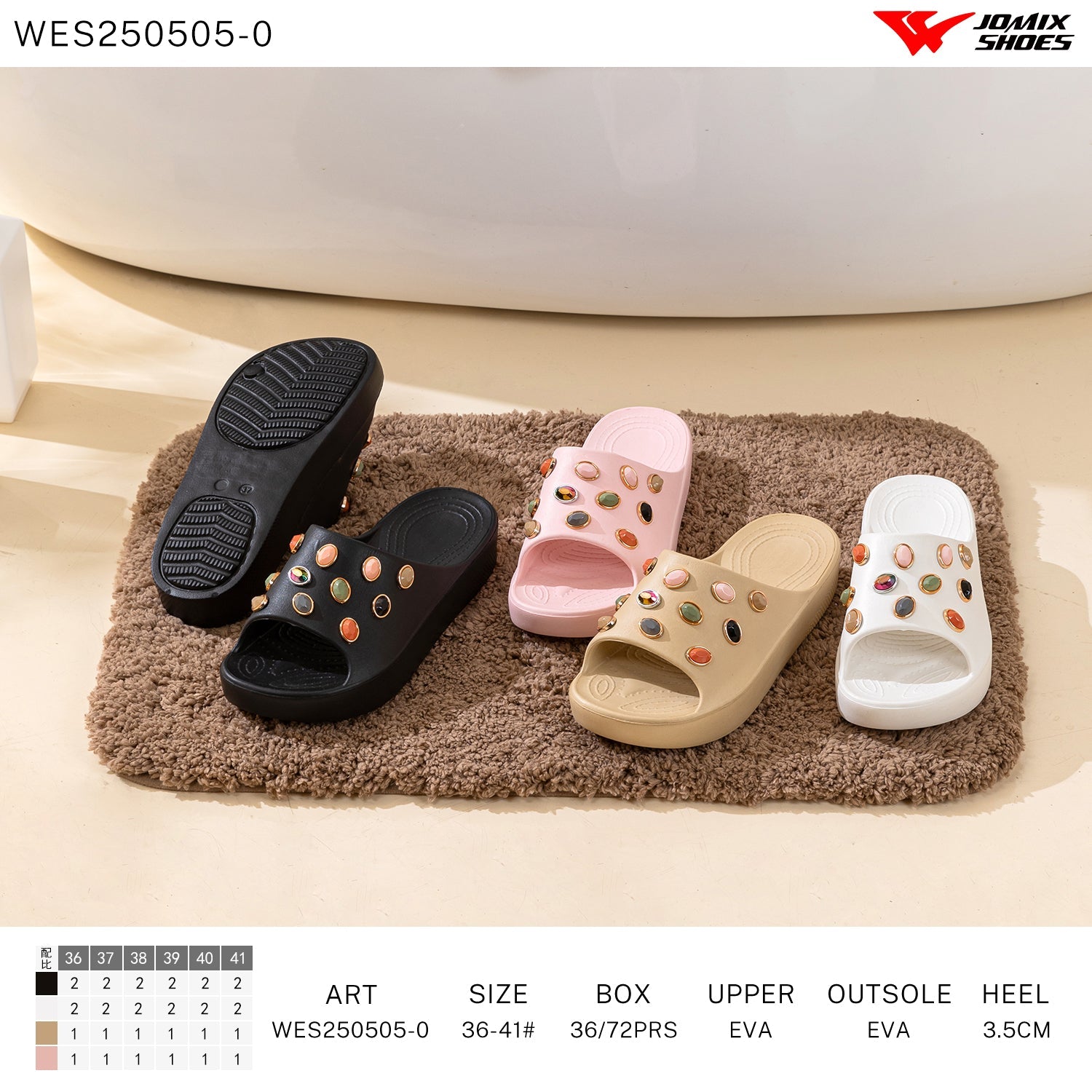 Ciabatte Donna Mix Colore Wes250505 - 0 - Fornitura all'ingrosso di Ciabatte Donna da Jomix Shoes B2B