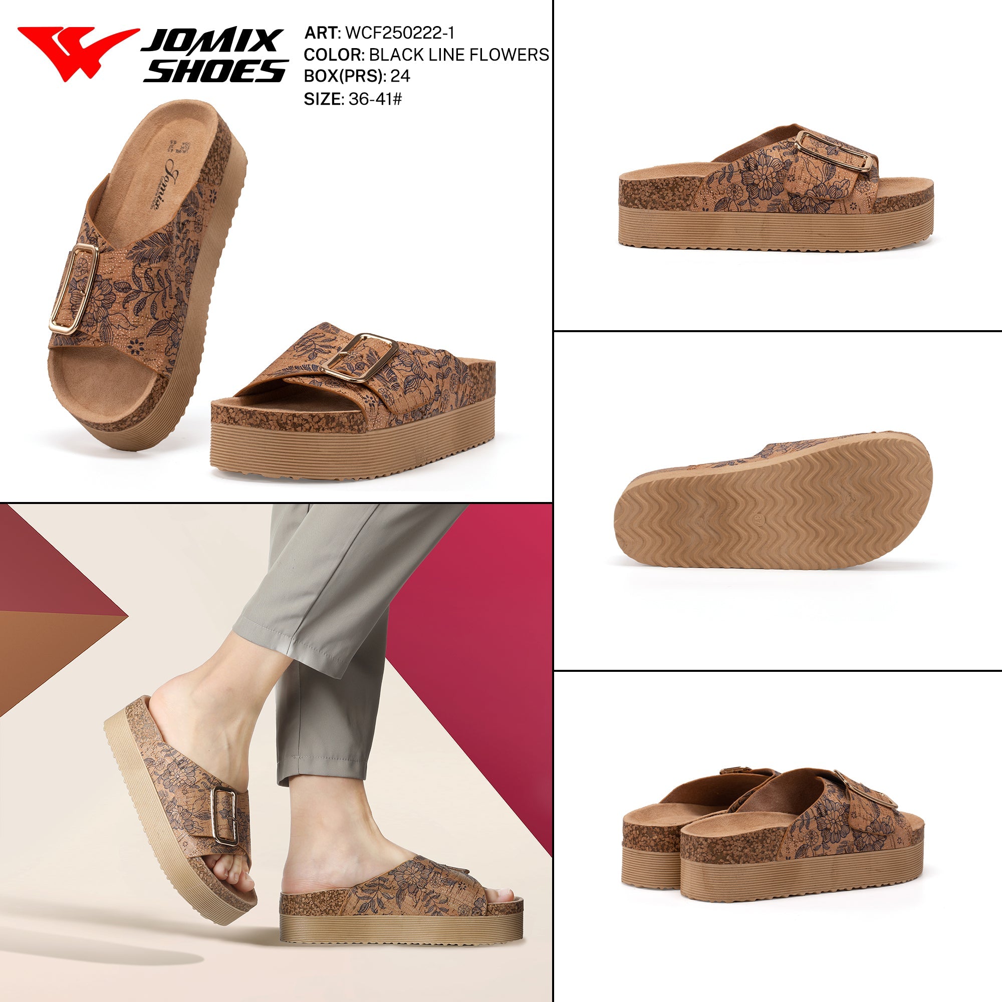 Ciabatte Tacco Alto Wcf250222 - 1 - Fornitura all'ingrosso di Sandali Donna da Jomix Shoes B2B