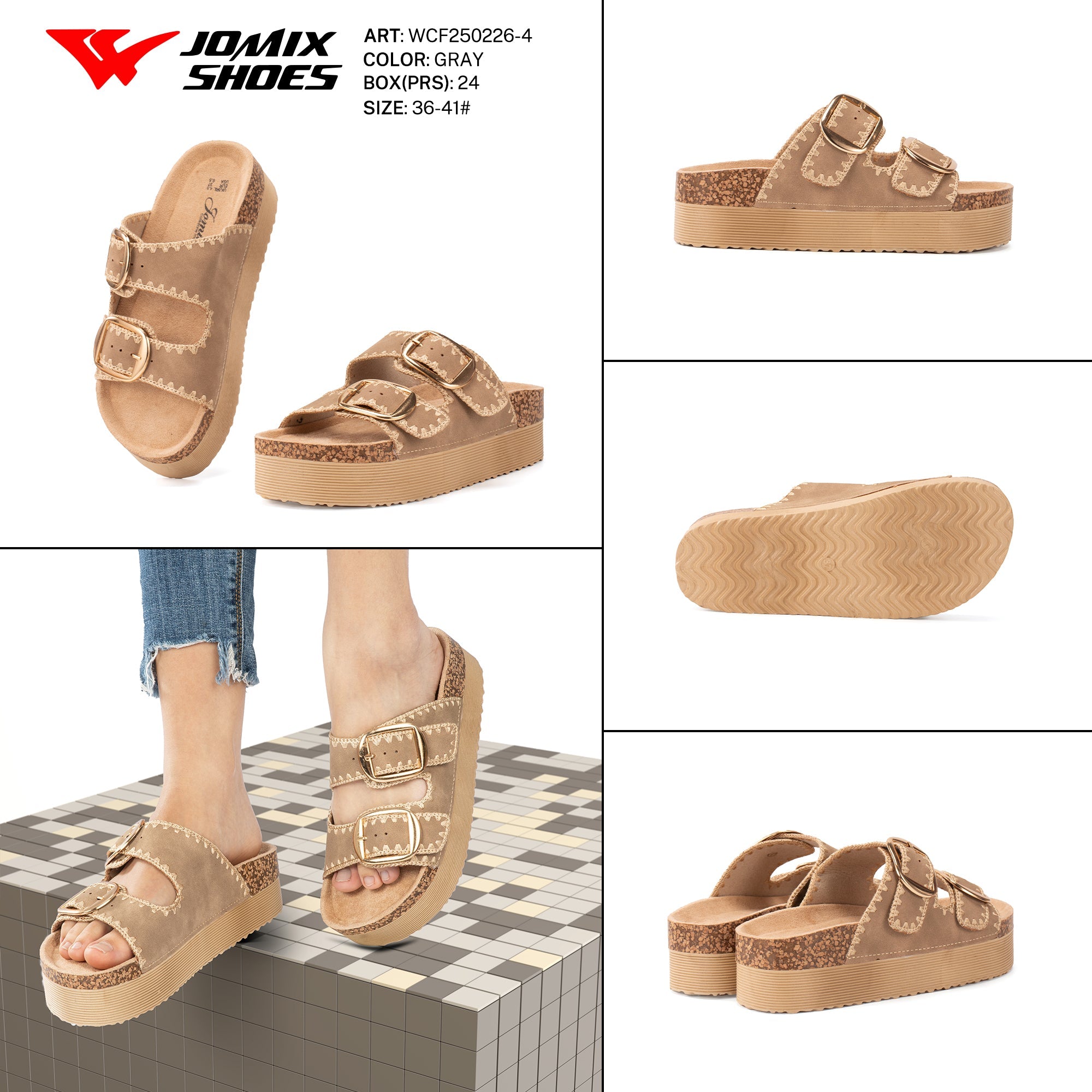 Ciabatte Tacco Alto Wcf250226 - 4 - Fornitura all'ingrosso di Sandali Donna da Jomix Shoes B2B