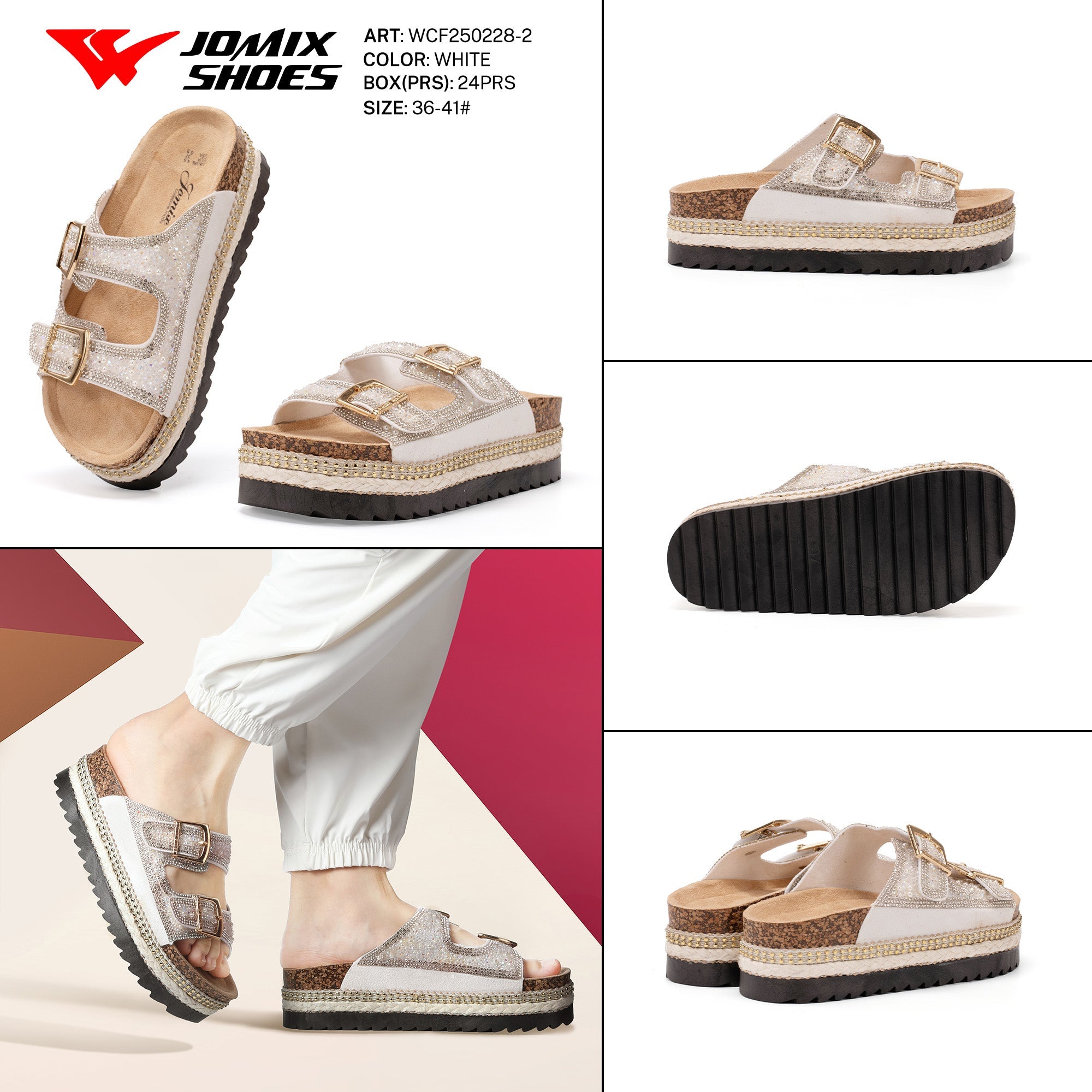 Ciabatte Tacco Alto Wcf250228 - 2 - Fornitura all'ingrosso di Sandali Donna da Jomix Shoes B2B