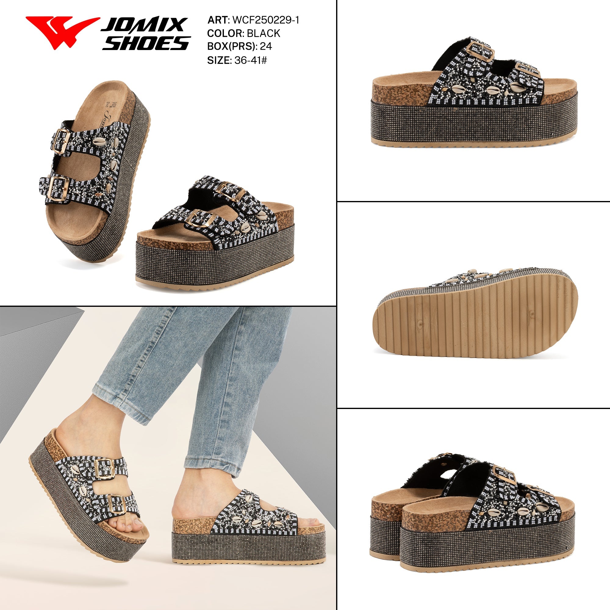 Ciabatte Tacco Alto Wcf250229 - 1 - Fornitura all'ingrosso di Sandali Donna da Jomix Shoes B2B
