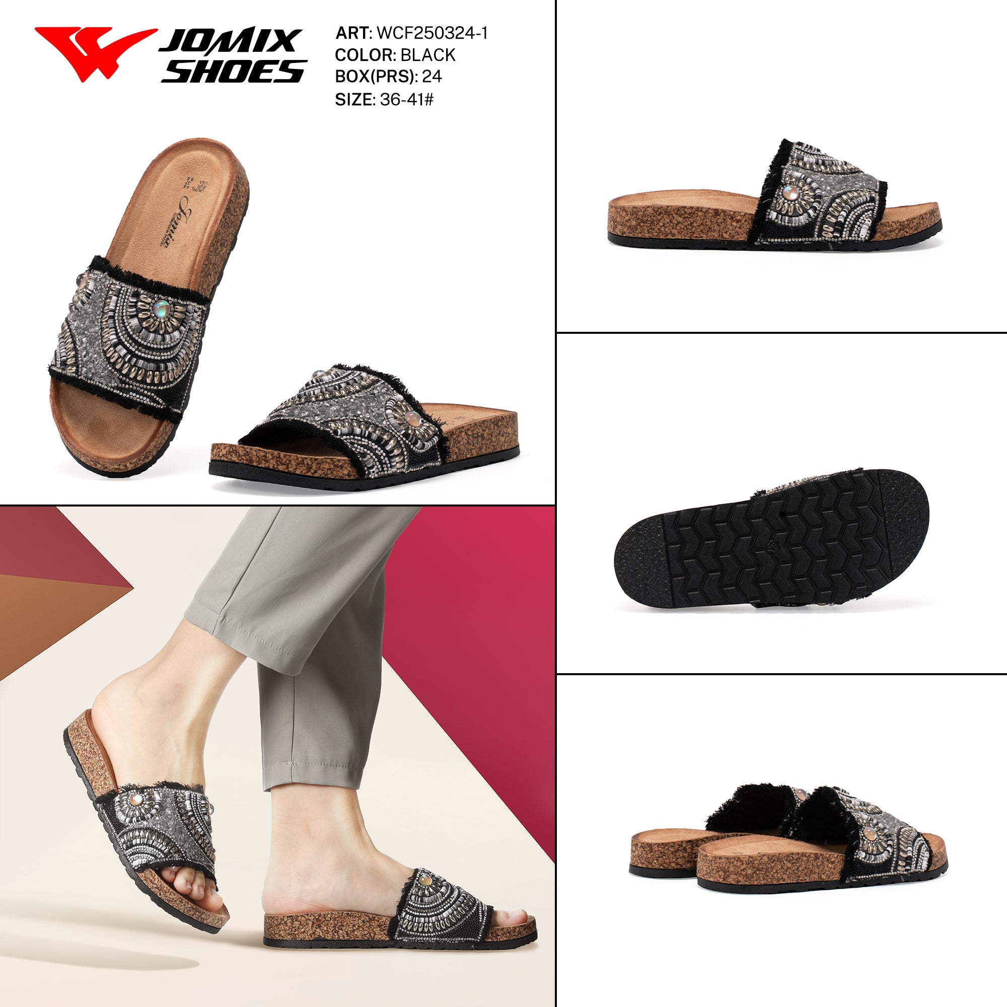 Ciabatte Tacco Alto Wcf250324 - 1 - Fornitura all&#39;ingrosso di Sandali Donna da Jomix Shoes B2B