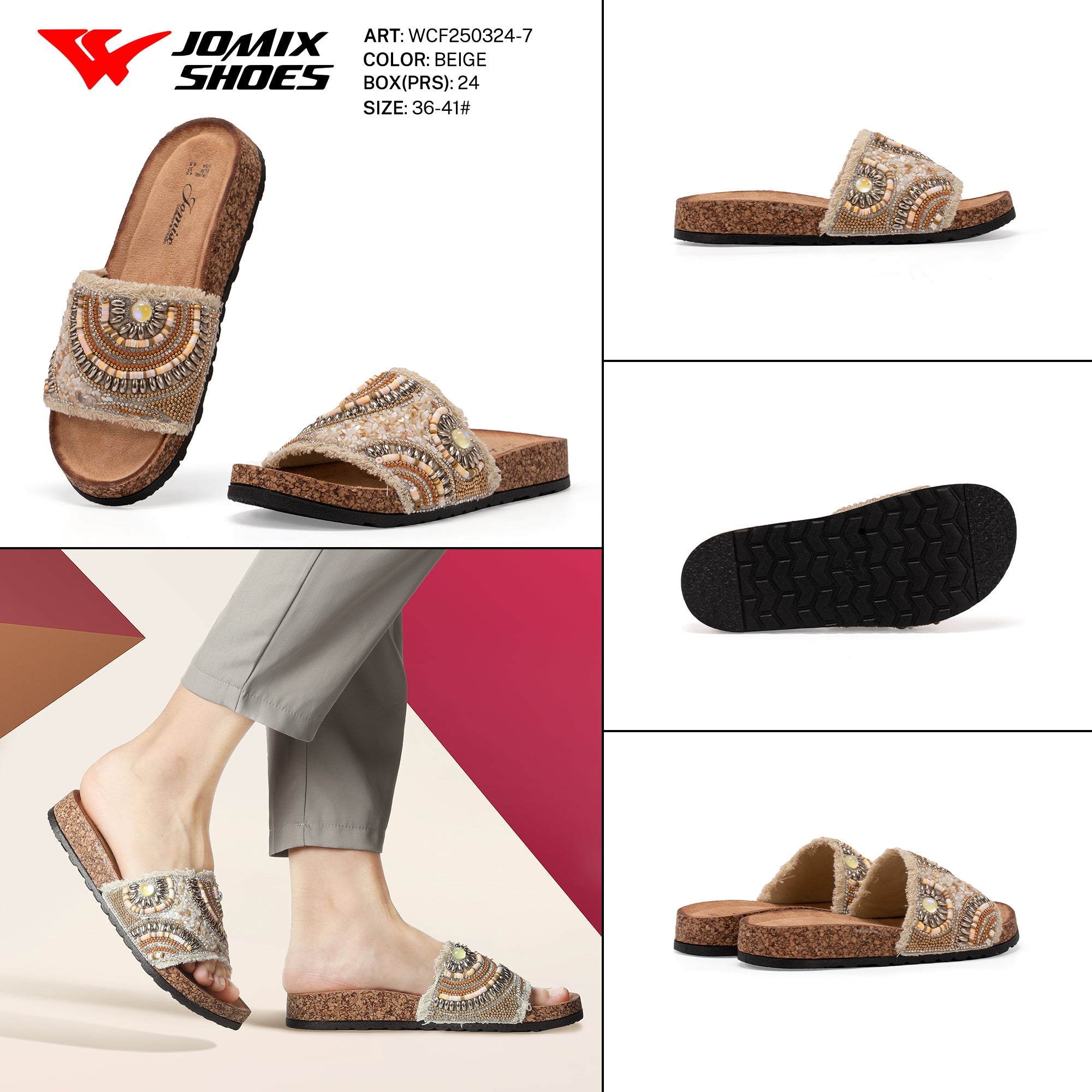 Ciabatte Tacco Alto Wcf250324 - 7 - Fornitura all'ingrosso di Sandali Donna da Jomix Shoes B2B