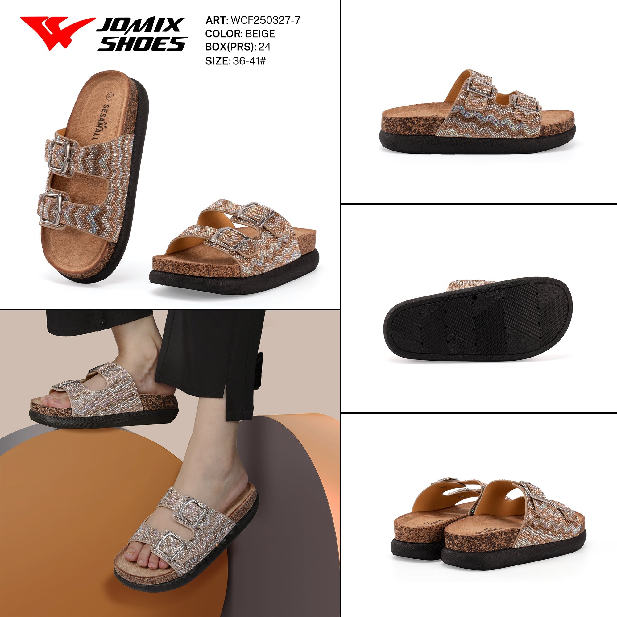 Ciabatte Tacco Alto Wcf250327 - 7 - Fornitura all'ingrosso di Sandali Donna da Jomix Shoes B2B