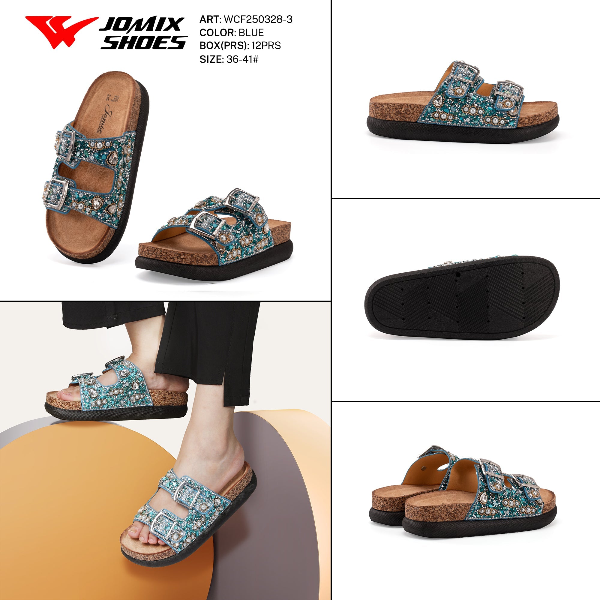 Ciabatte Tacco Alto Wcf250328 - 3 - Fornitura all'ingrosso di Sandali Donna da Jomix Shoes B2B