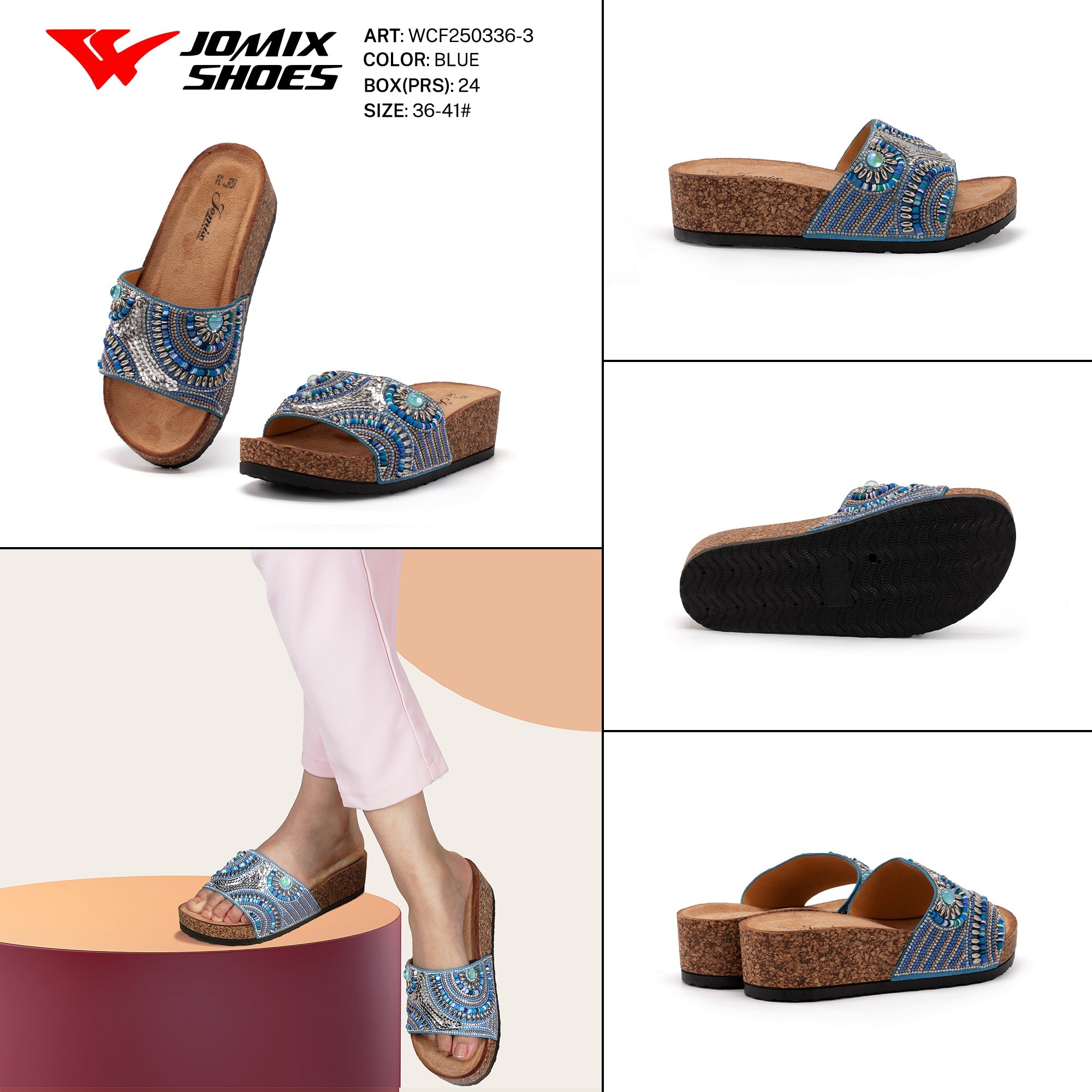 Ciabatte Tacco Alto Wcf250336 - 3 - Fornitura all'ingrosso di Sandali Donna da Jomix Shoes B2B