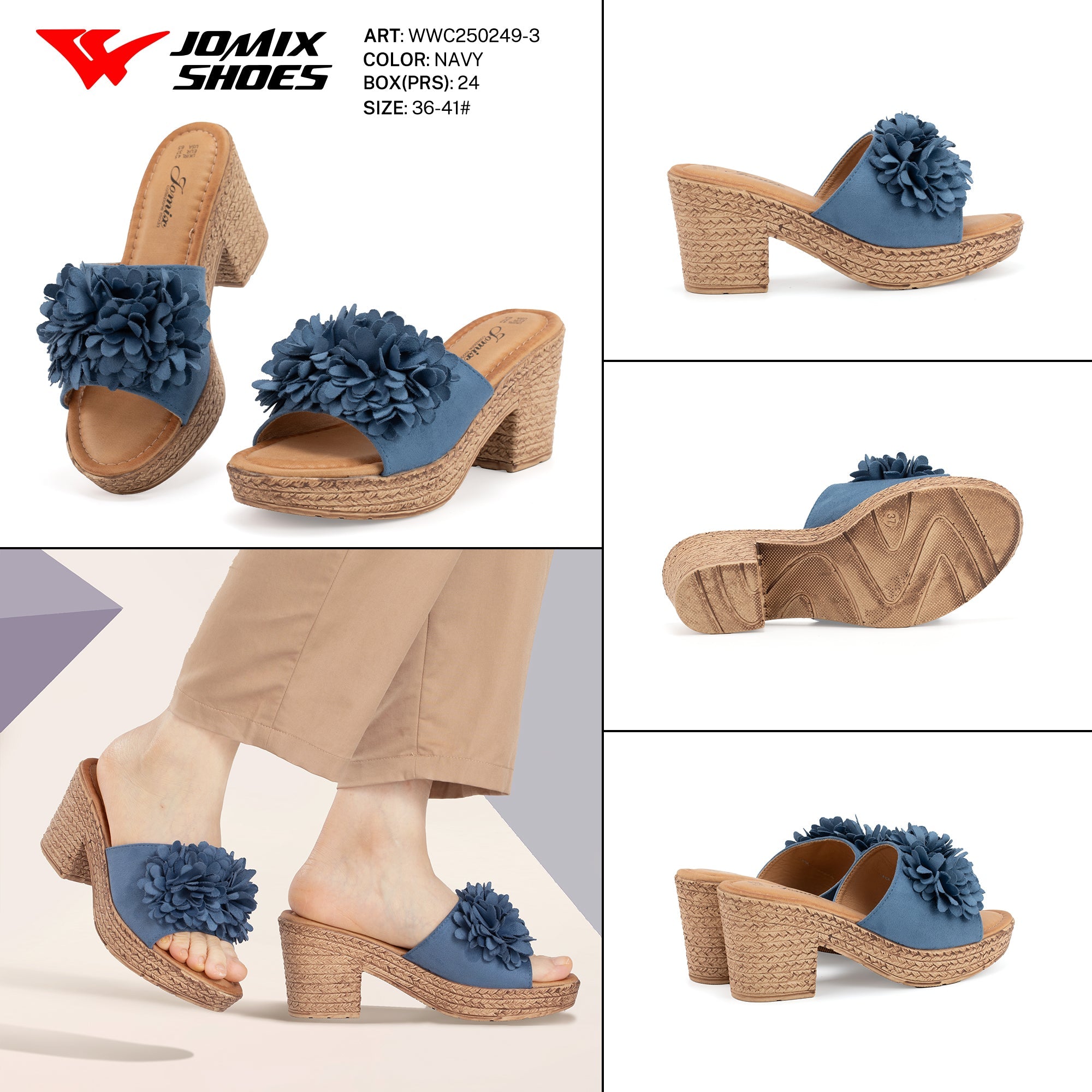 Ciabatte Tacco Alto Wwc250249 - 3 - Fornitura all'ingrosso di Sandali Donna da Jomix Shoes B2B