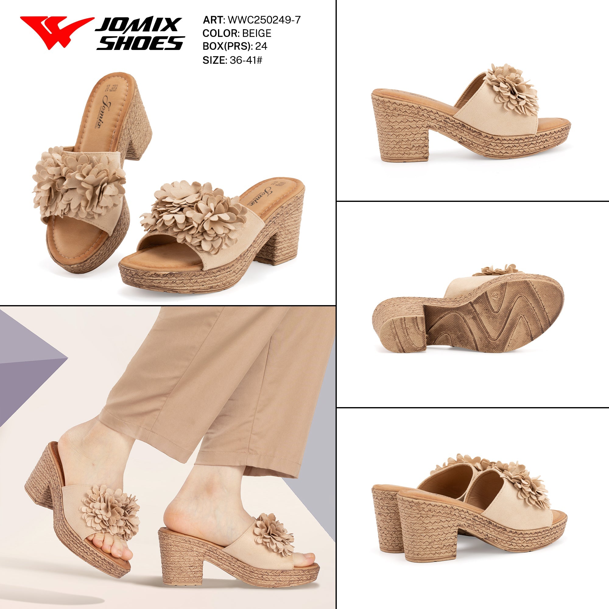 Ciabatte Tacco Alto Wwc250249 - 7 - Fornitura all'ingrosso di Sandali Donna da Jomix Shoes B2B