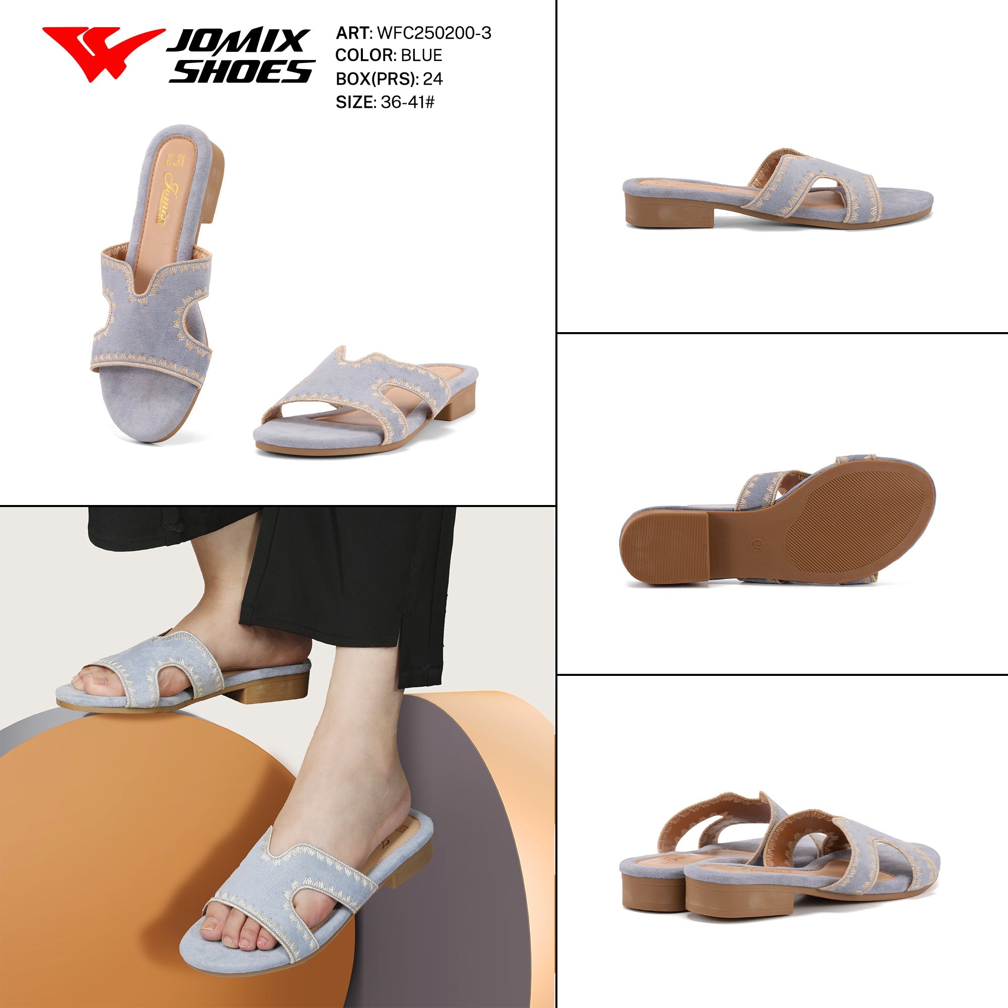Ciabatte Tacco Basso Wfc250200 - 3 - Fornitura all'ingrosso di Sandali Donna da Jomix Shoes B2B
