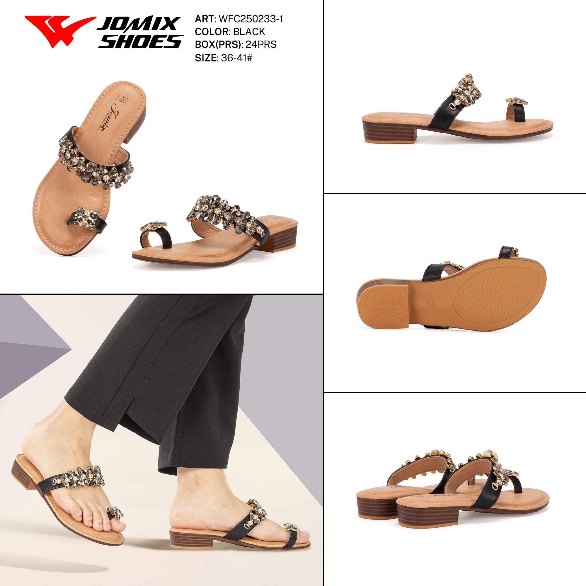 Ciabatte Tacco Basso Wfc250233 - 1 - Fornitura all'ingrosso di Sandali Donna da Jomix Shoes B2B