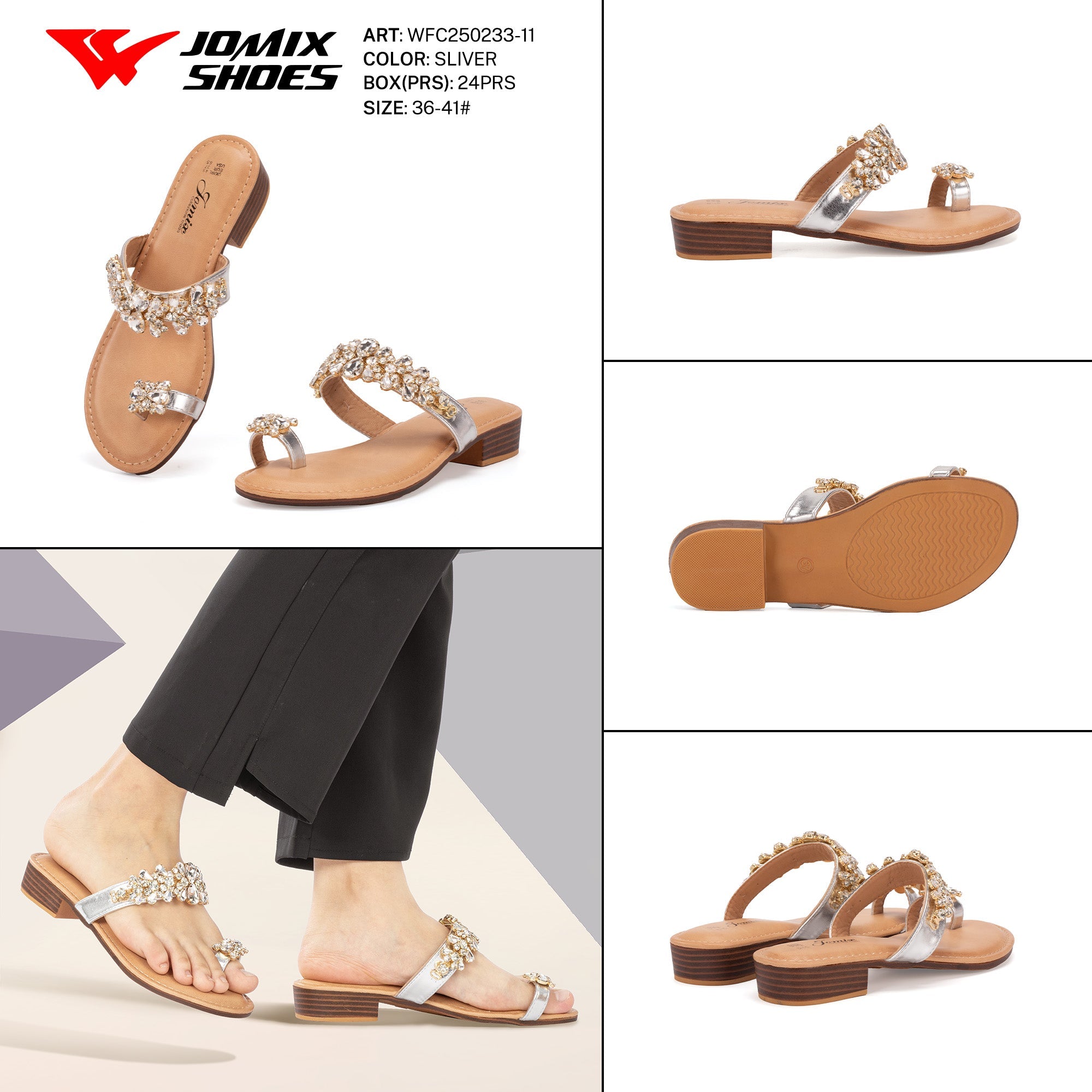 Ciabatte Tacco Basso Wfc250233 - 11 - Fornitura all'ingrosso di Sandali Donna da Jomix Shoes B2B