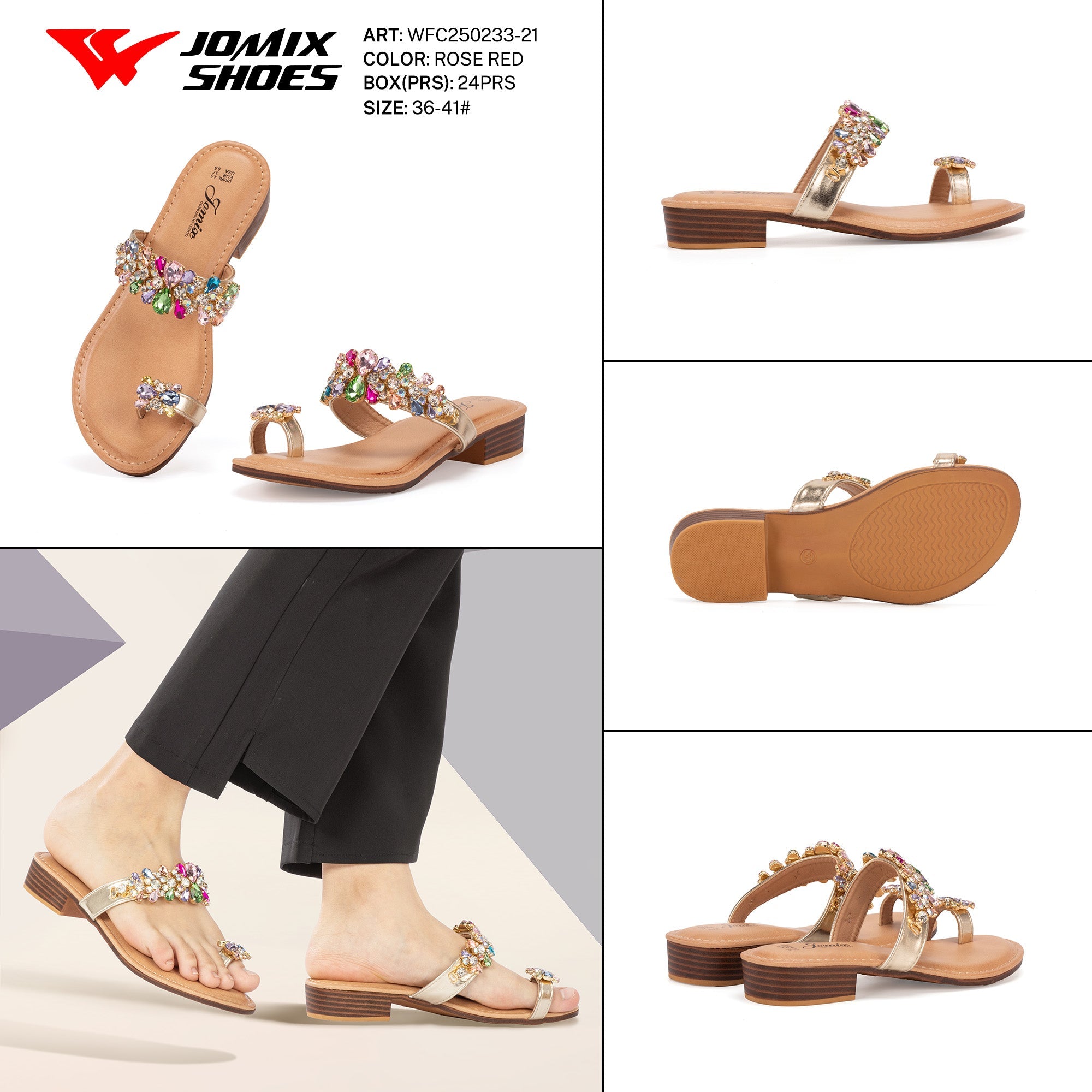 Ciabatte Tacco Basso Wfc250233 - 21 - Fornitura all'ingrosso di Sandali Donna da Jomix Shoes B2B