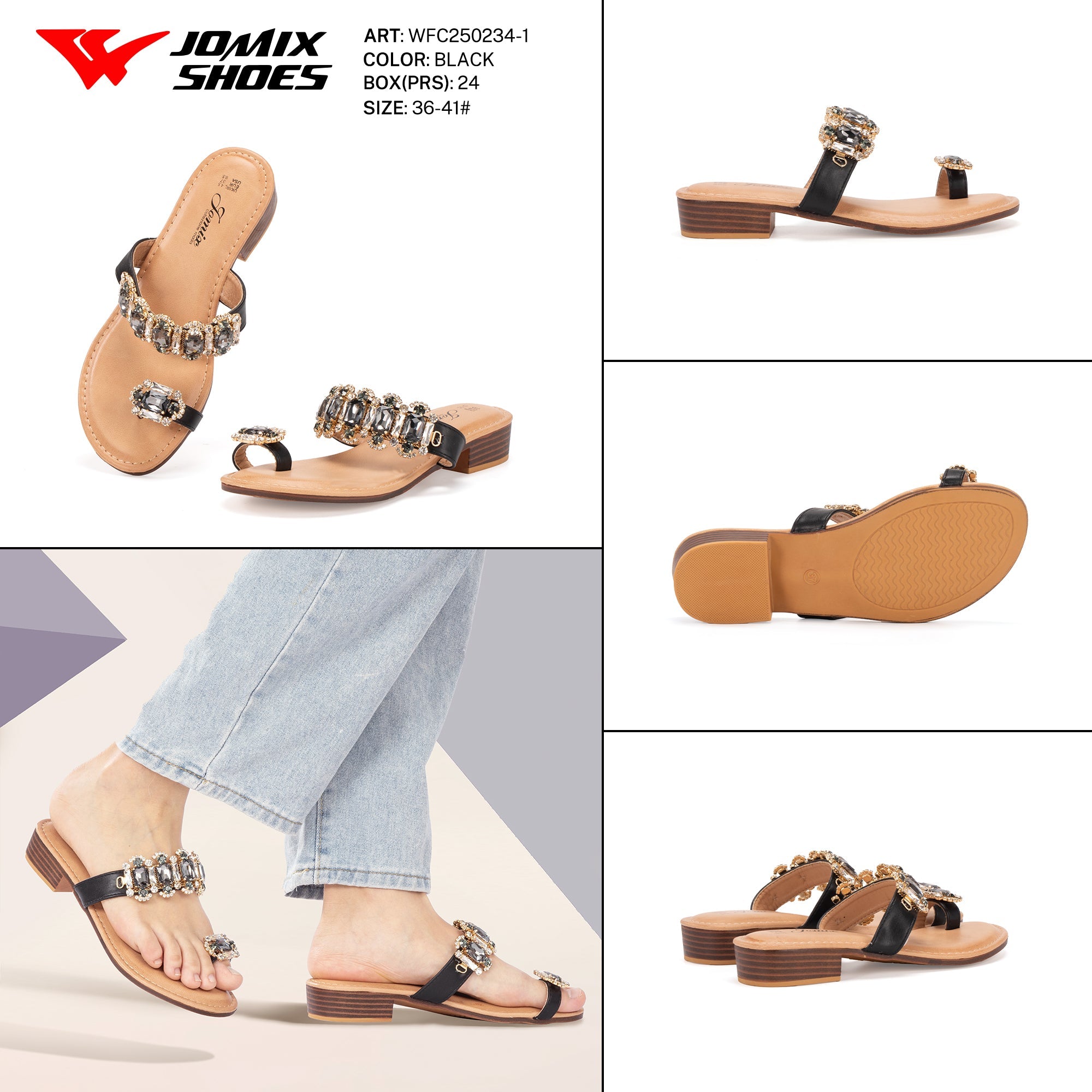 Ciabatte Tacco Basso Wfc250234 - 1 - Fornitura all'ingrosso di Sandali Donna da Jomix Shoes B2B