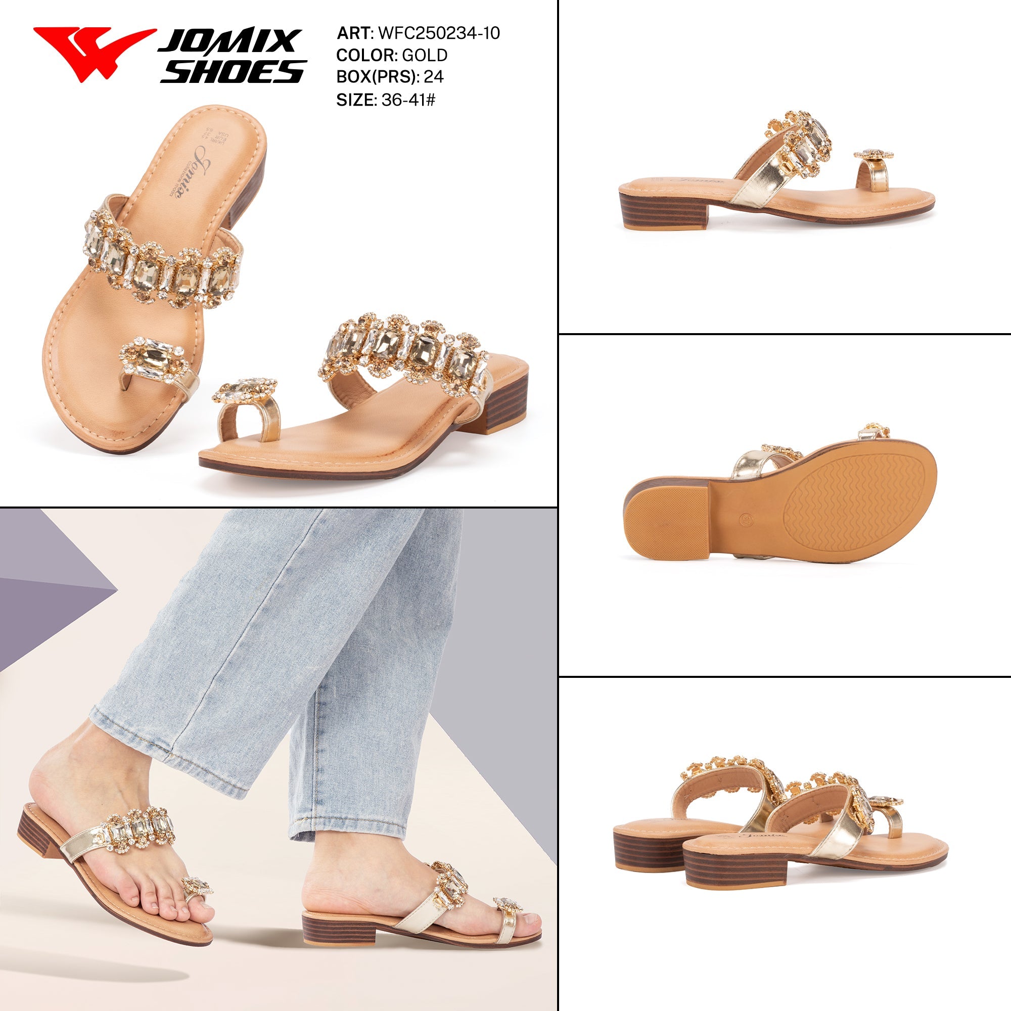 Ciabatte Tacco Basso Wfc250234 - 10 - Fornitura all'ingrosso di Sandali Donna da Jomix Shoes B2B