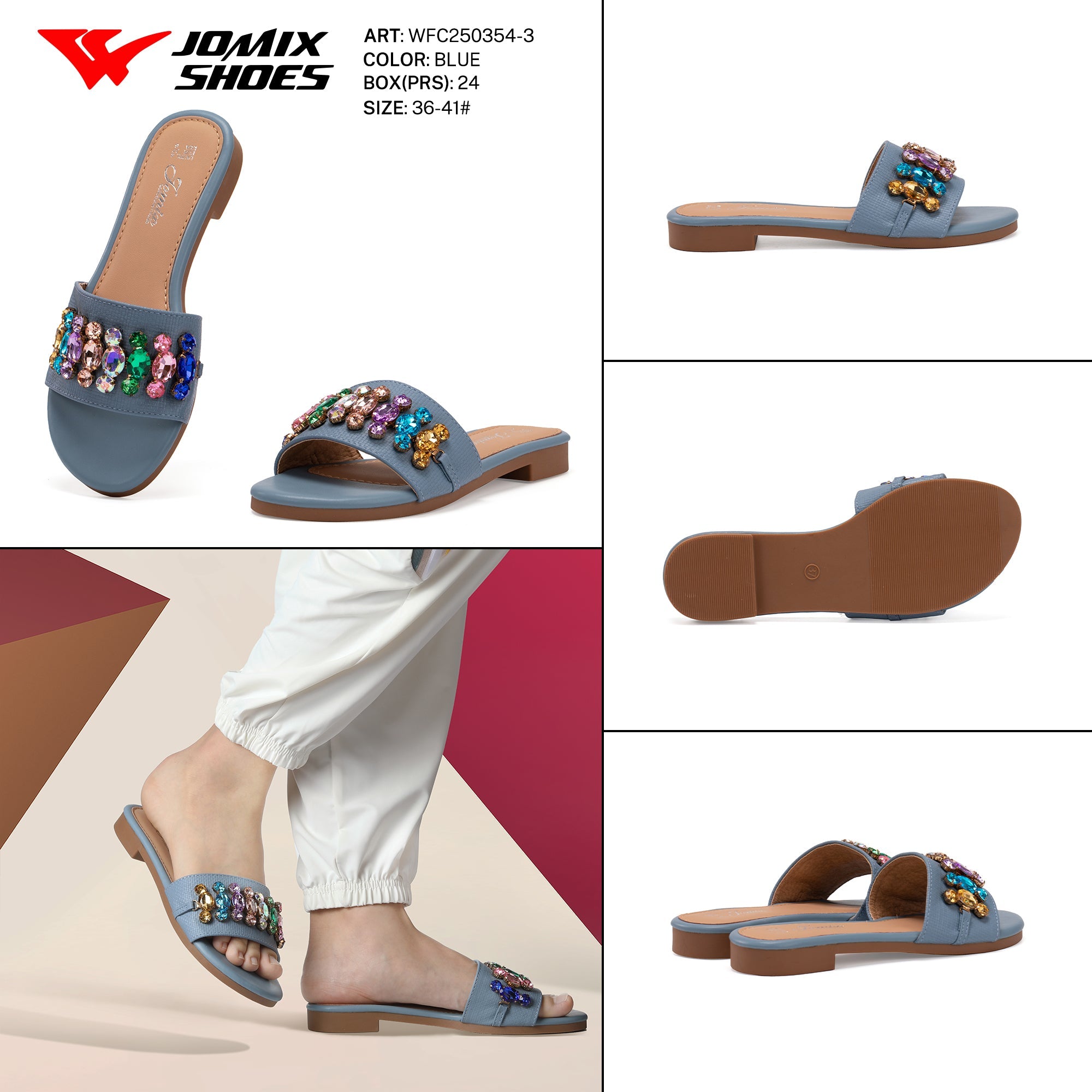 Ciabatte Tacco Basso Wfc250354 - 3 - Fornitura all'ingrosso di Sandali Donna da Jomix Shoes B2B