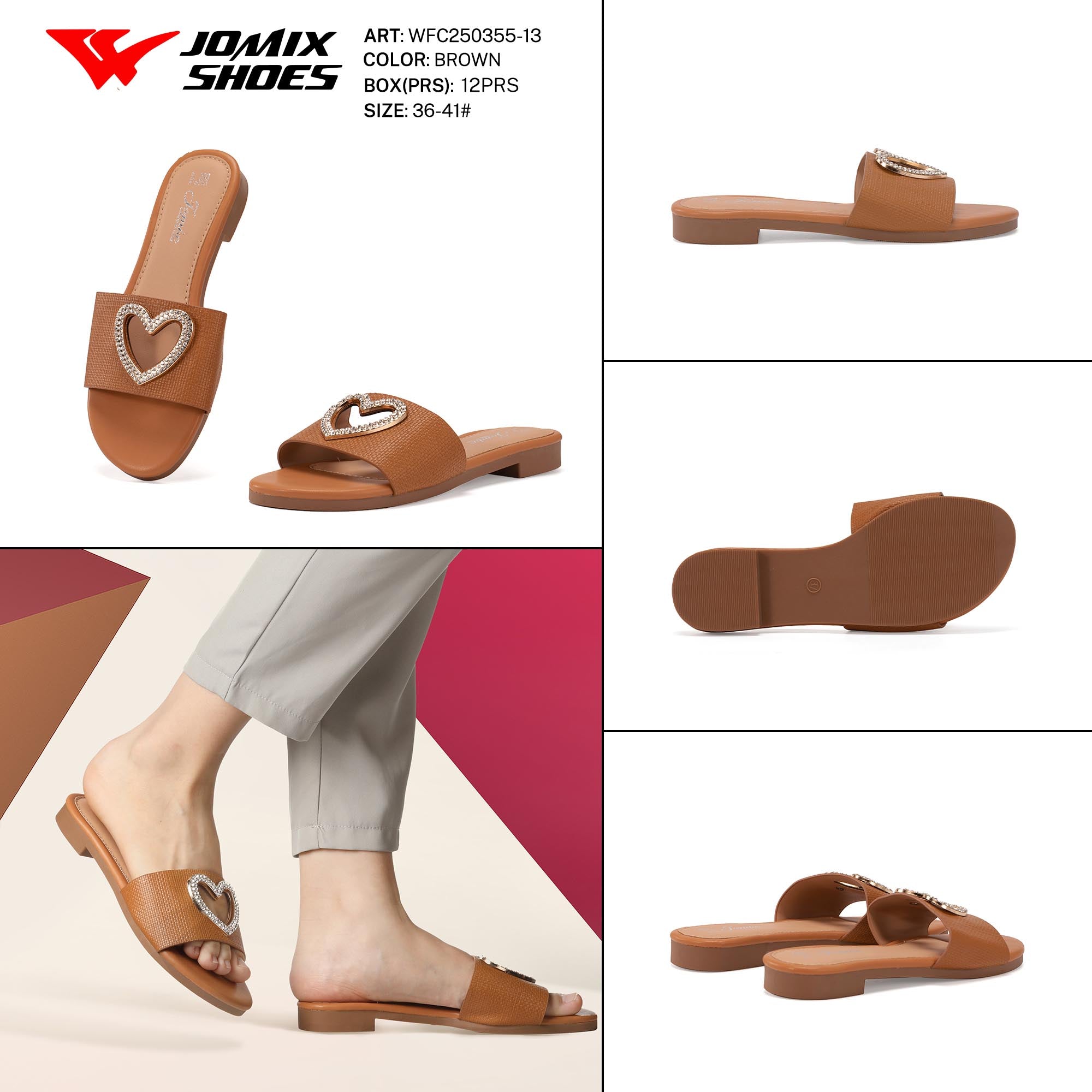 Ciabatte Tacco Basso Wfc250355 - 13 - Fornitura all'ingrosso di Sandali Donna da Jomix Shoes B2B