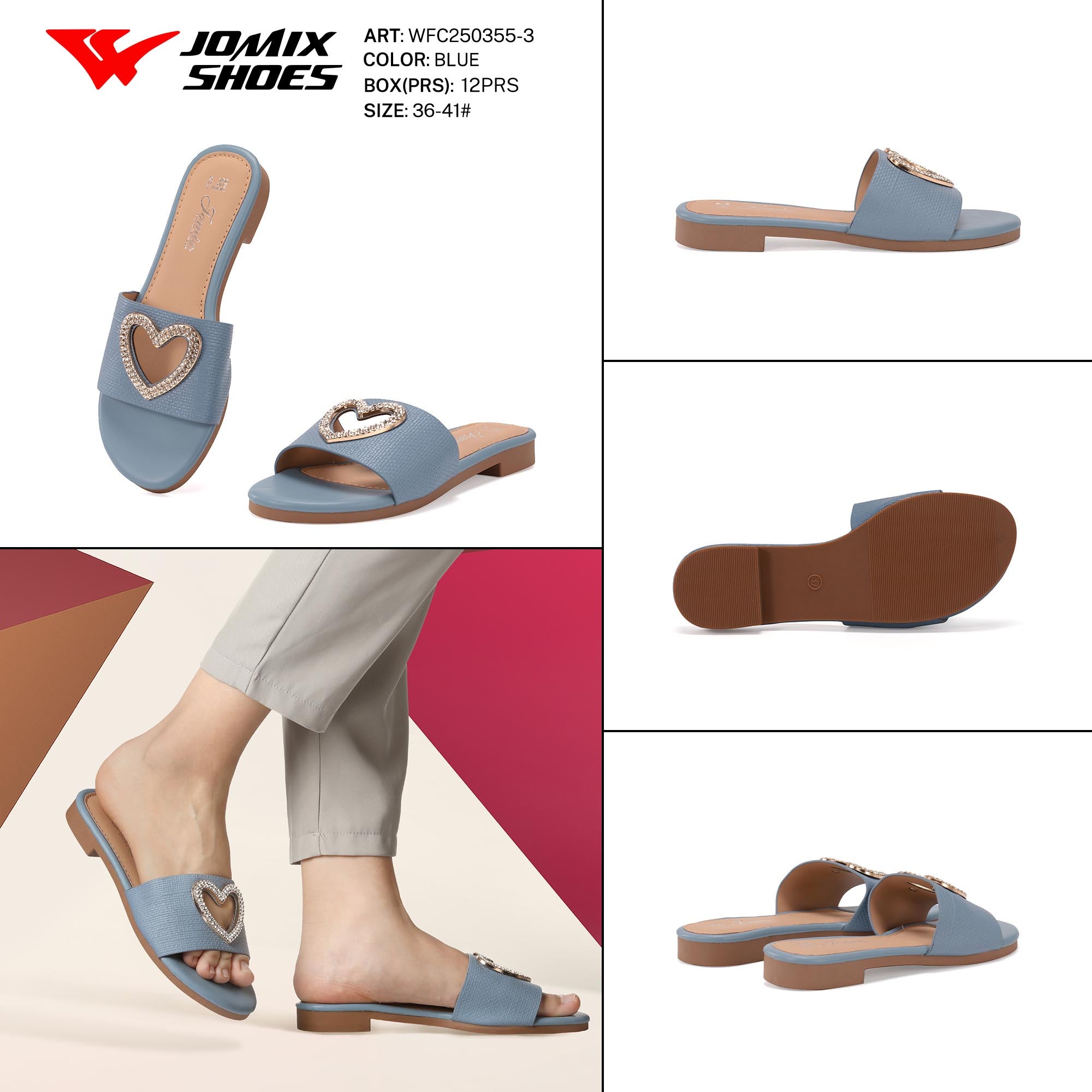 Ciabatte Tacco Basso Wfc250355 - 3 - Fornitura all'ingrosso di Sandali Donna da Jomix Shoes B2B
