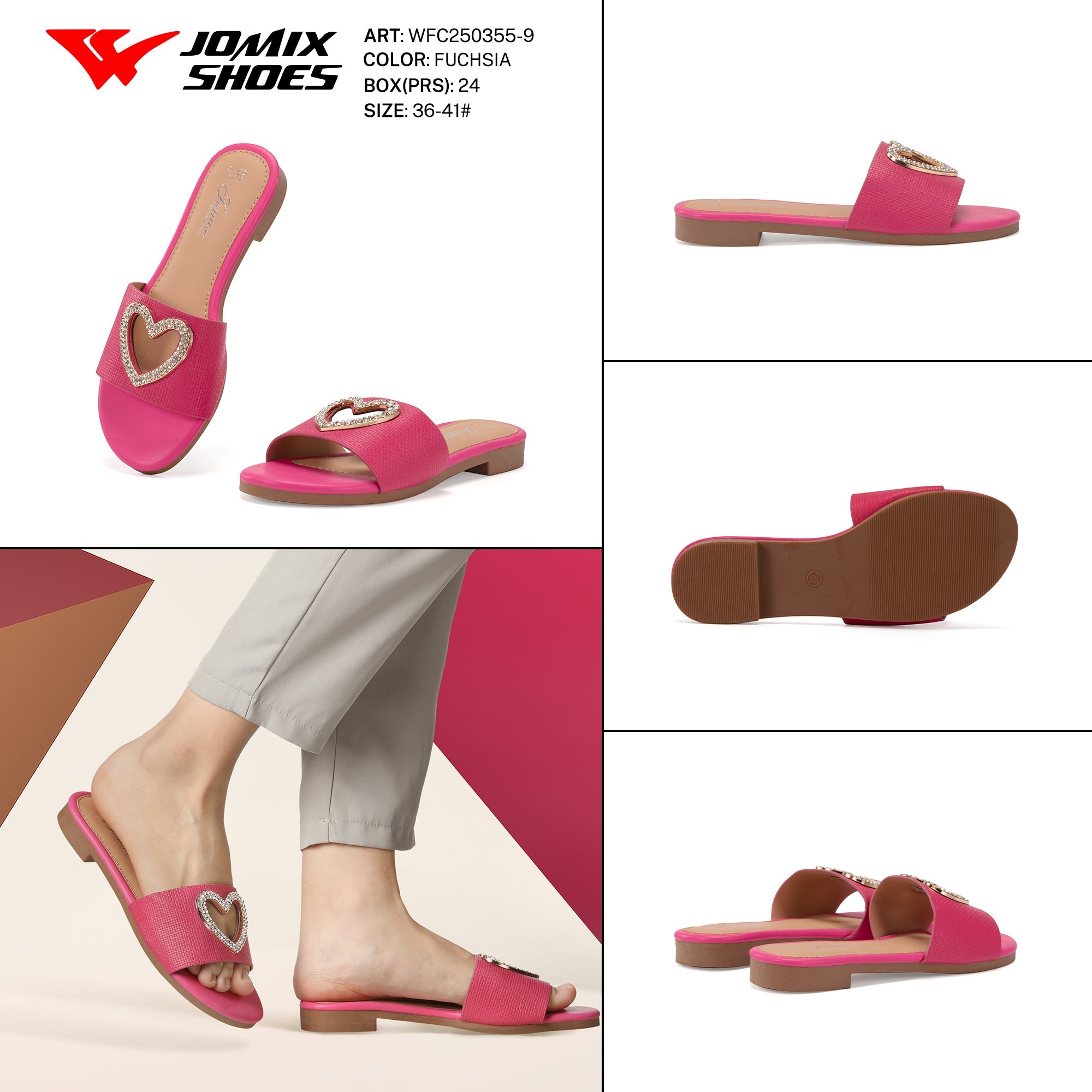 Ciabatte Tacco Basso Wfc250355 - 9 - Fornitura all'ingrosso di Sandali Donna da Jomix Shoes B2B