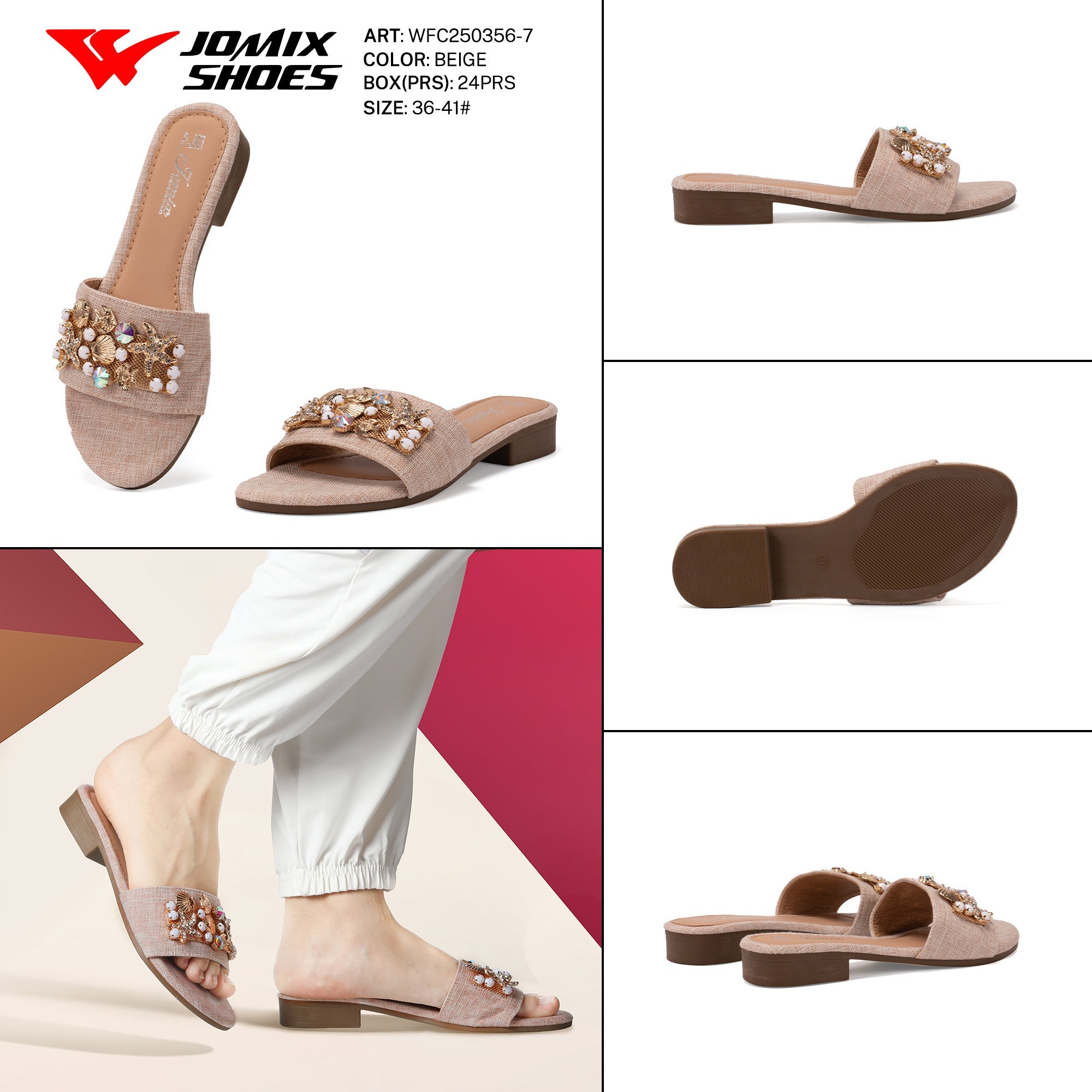 Ciabatte Tacco Basso Wfc250356 - 7 - Fornitura all'ingrosso di Ciabatte Donna da Jomix Shoes B2B