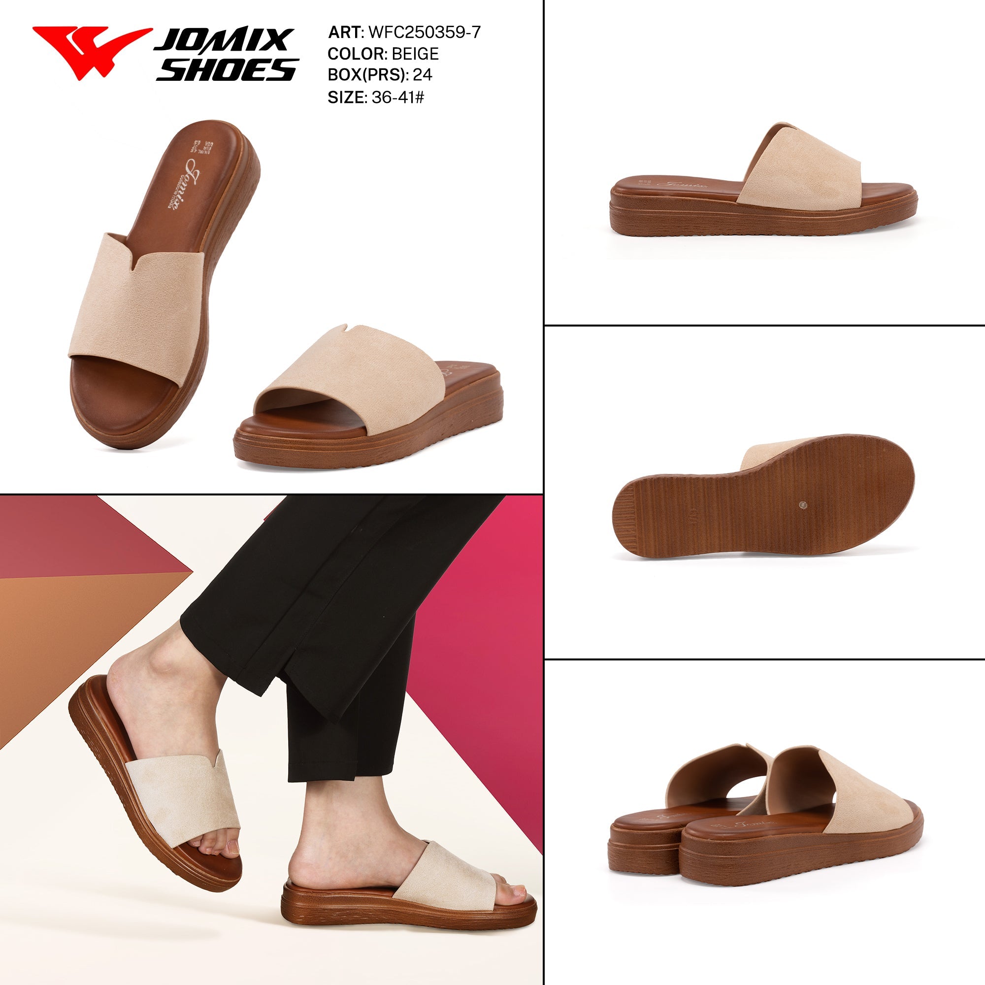 Ciabatte Tacco Basso Wfc250359 - 7 - Fornitura all'ingrosso di Sandali Donna da Jomix Shoes B2B