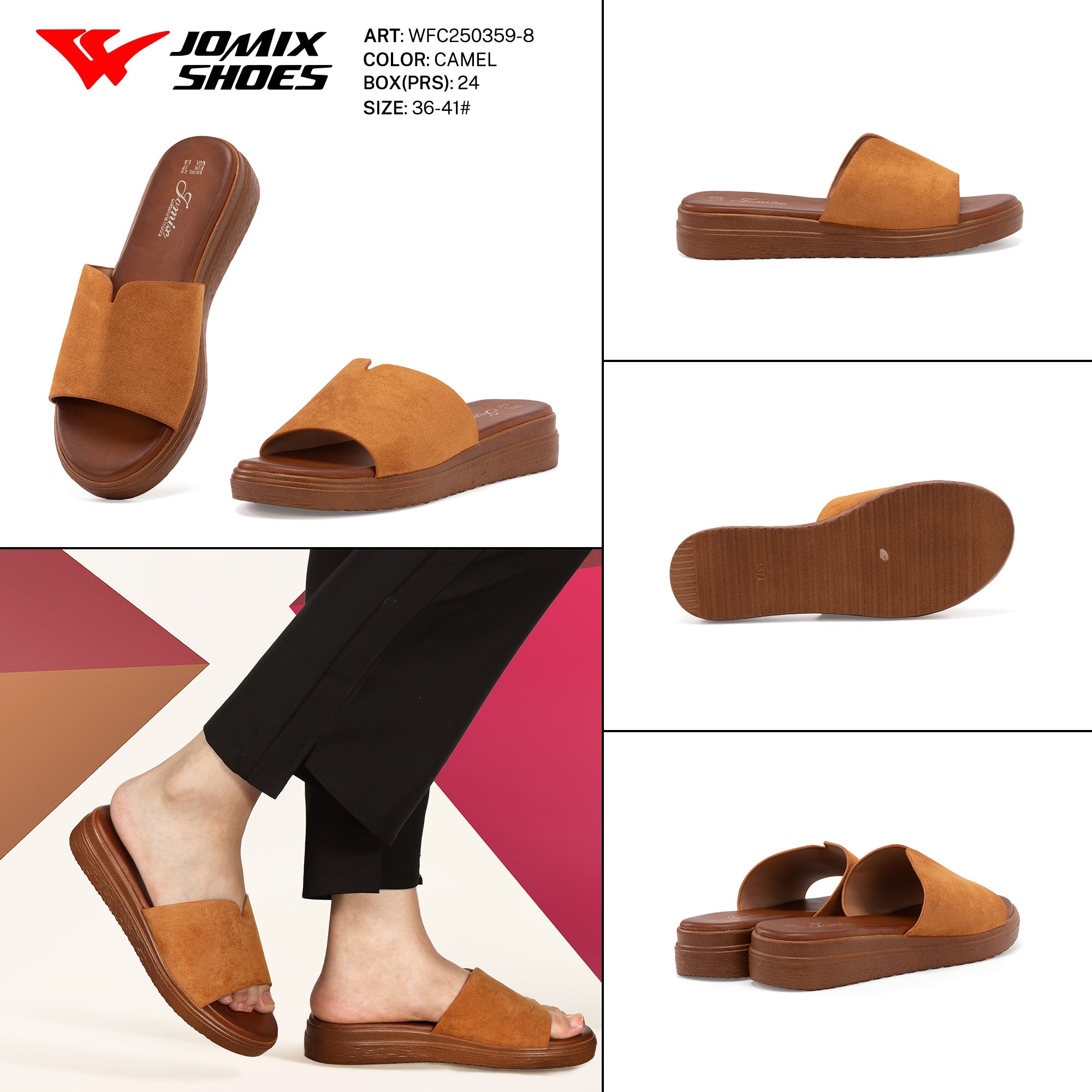 Ciabatte Tacco Basso Wfc250359 - 8 - Fornitura all'ingrosso di Sandali Donna da Jomix Shoes B2B