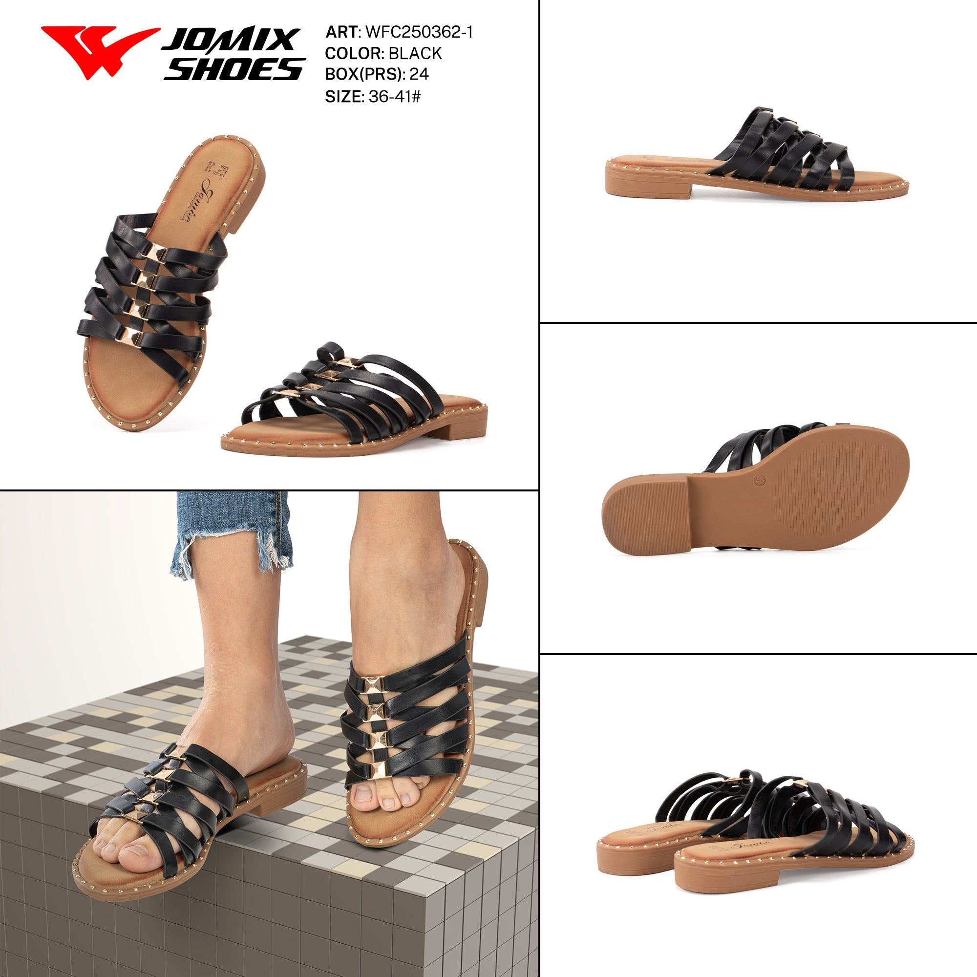 Ciabatte Tacco Basso Wfc250362 - 1 - Fornitura all'ingrosso di Sandali Donna da Jomix Shoes B2B